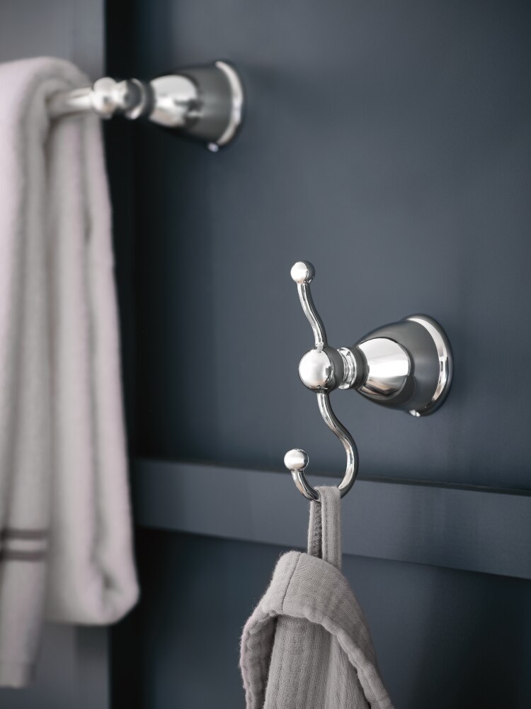 Moen Caldwell Chrome Double-Hook Wall Mount Towel Hook in the