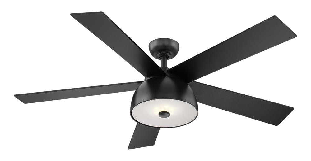 EGLO 203228A Lestat 52-in Integrated LED Matte Black with Black Blades Ceiling Fan With Light - Remote Included ( 4 -Blade )