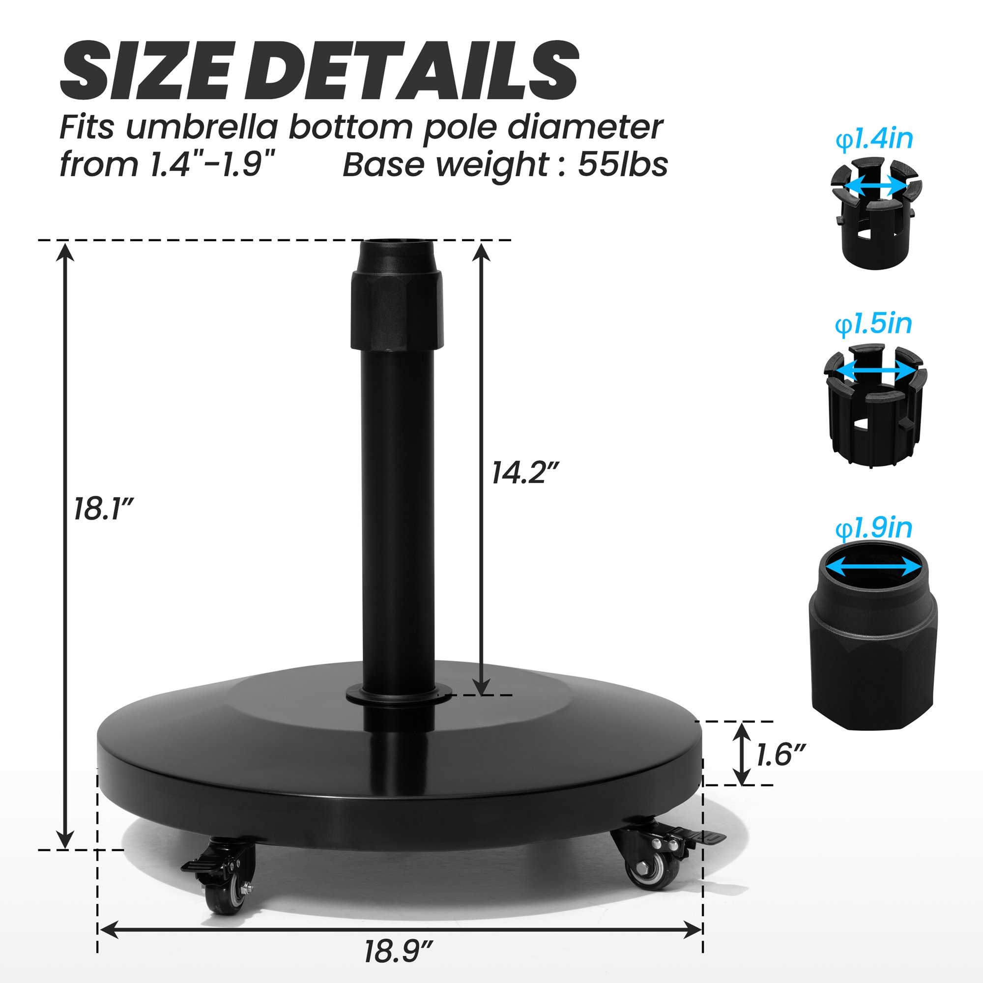 Crestlive Products CL-UB031BLK Umbrella-Bases - View #2