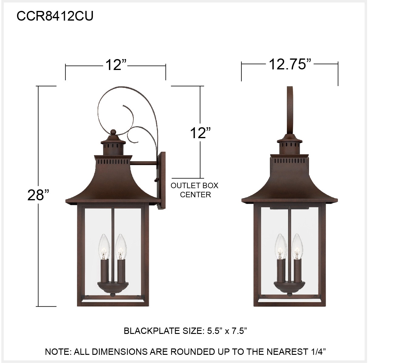 Quoizel CCR8412CU Outdoor-Wall-Lighting - View #5