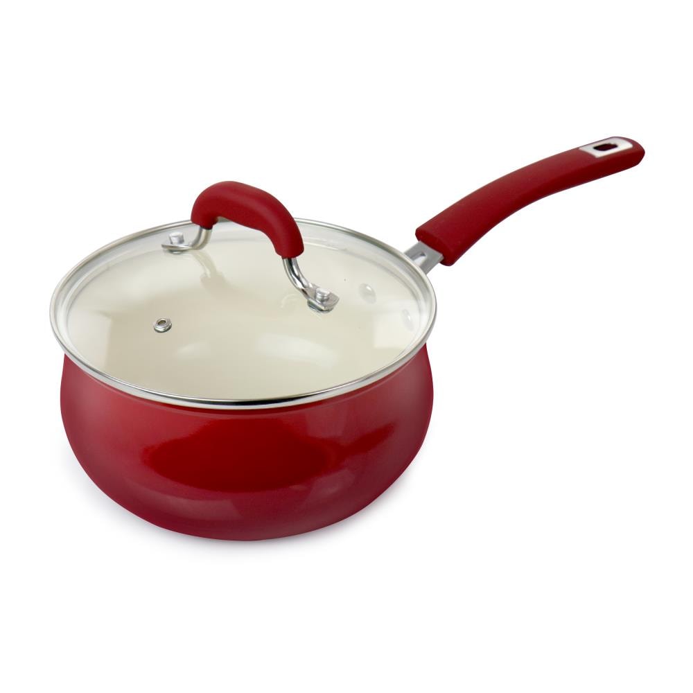 Oster Herscher 9.5 inch Aluminum Frying Pan in Red