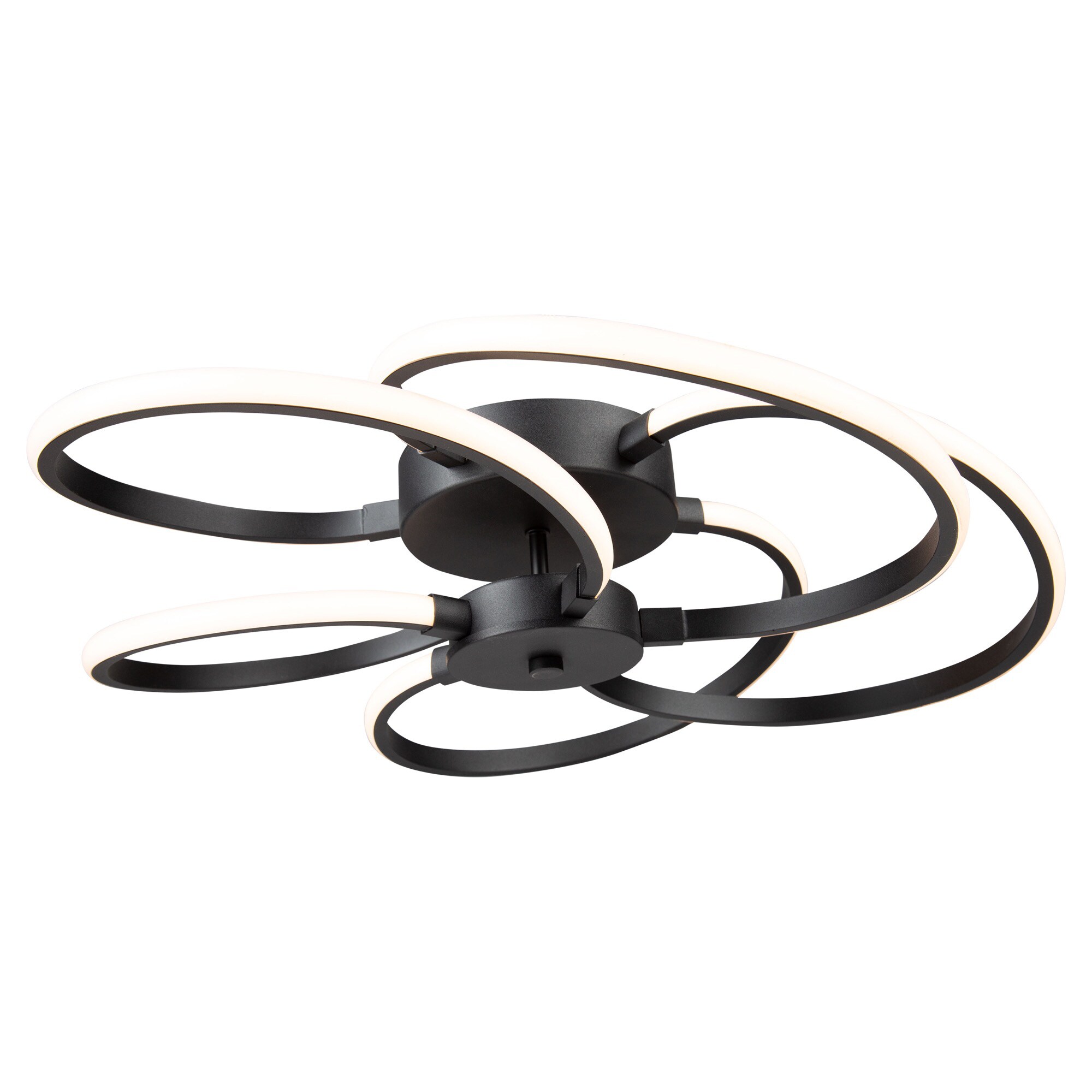 ARTCRAFT AC7687BK Equinox 1 -Light 20.9-in Matte Black Flush Mount Light