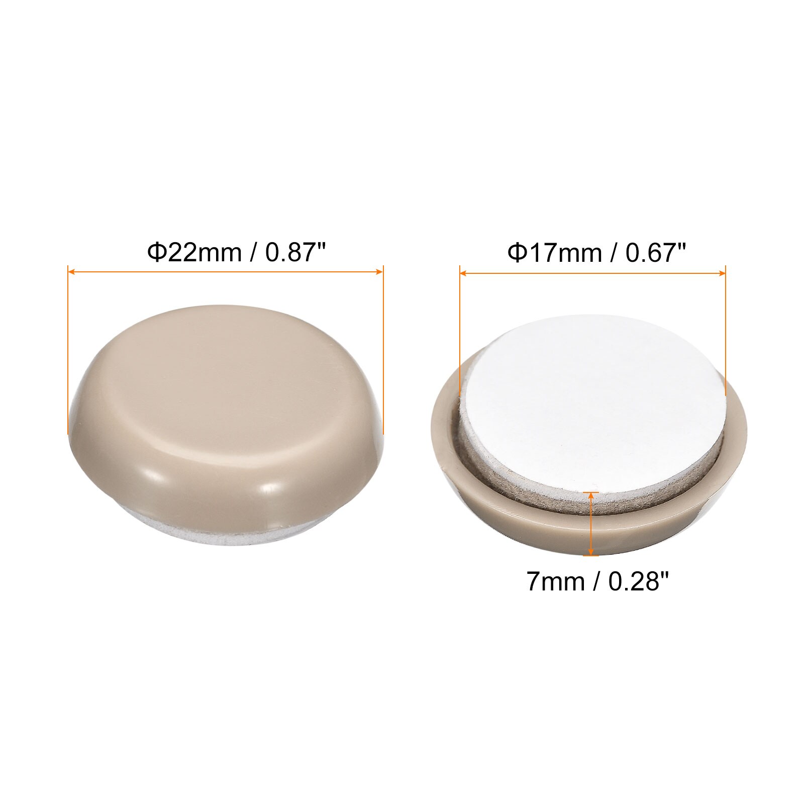 Unique Bargains 16pcs Furniture Sliders 7/8-Inch - Plastic Self ...