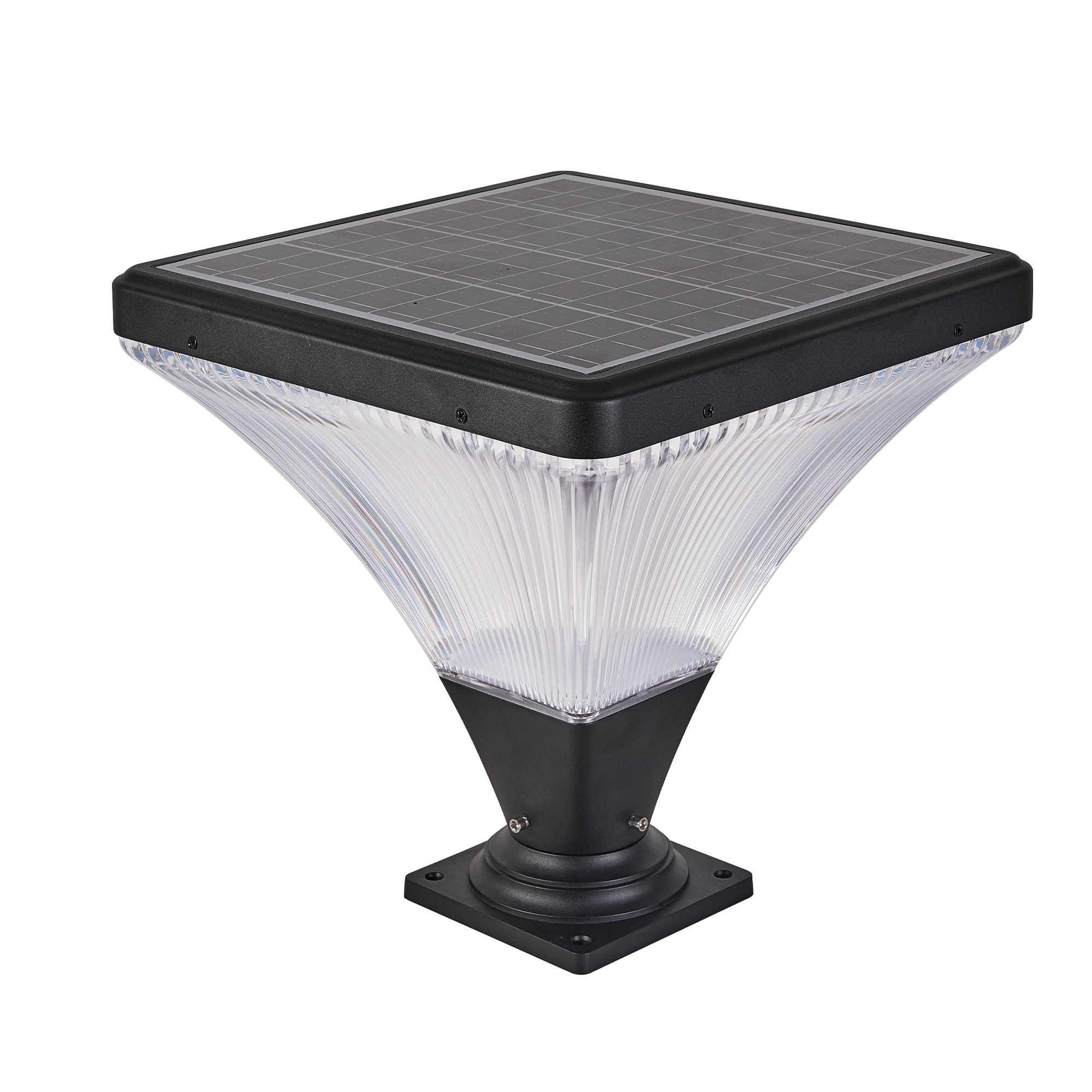 BABOOM BOM-P181973-OR 1-Pack Solar Street Lamp Cap 1500 -Lumens 20 -Watt Black Solar LED Outdoor Path Light ( 6000-K )