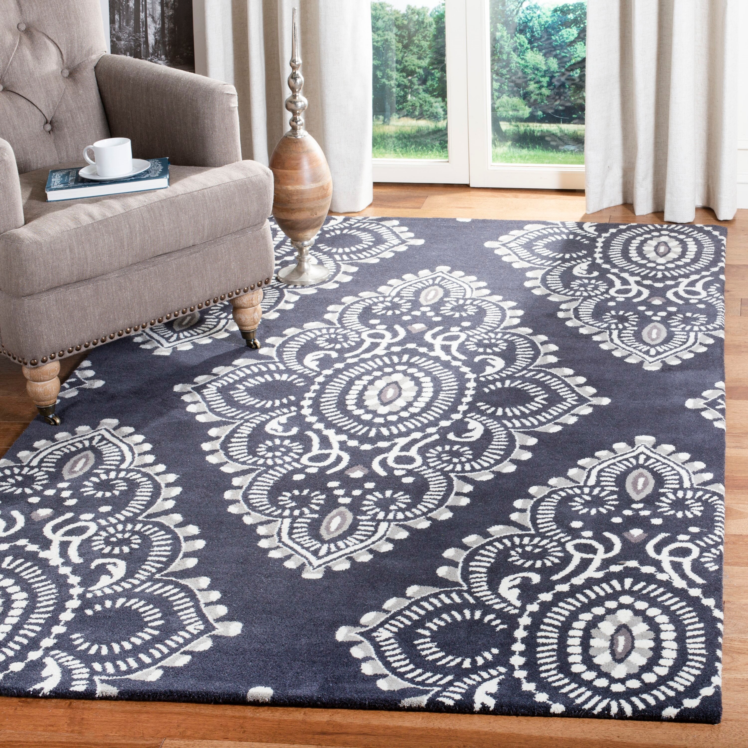 Modern Trellis Chocolate Brown Area Rug