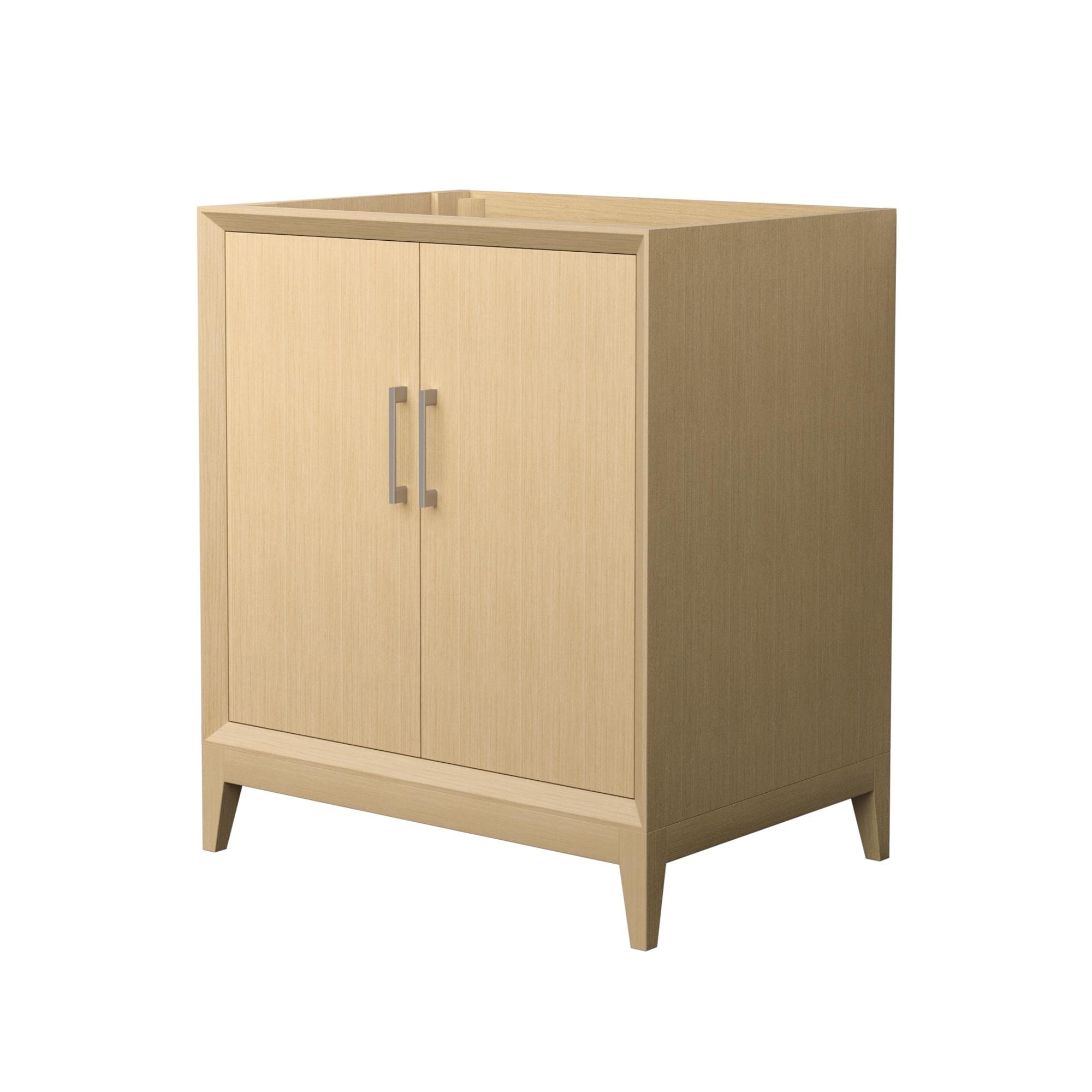 Wyndham Collection Janna White Oak Bathroom Vanity Base Cabinet without Top