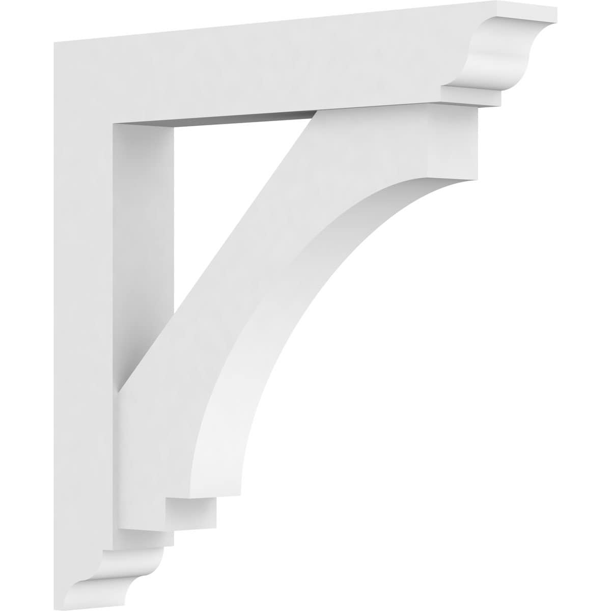 Ekena Millwork BKTP03X20X20IMP01 Standard Imperial 3-in x 20-in x 20-in White PVC Standard bracket