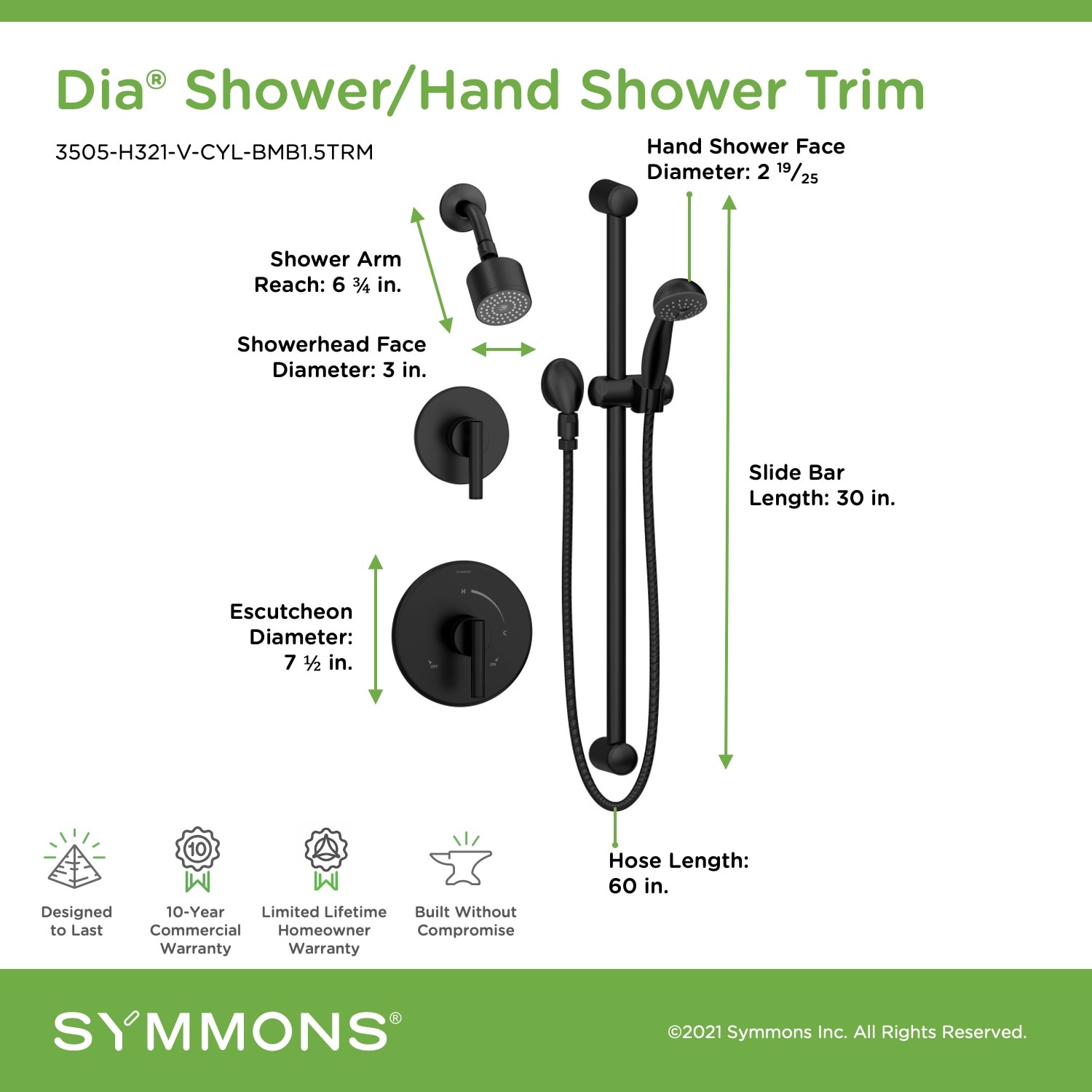 Symmons 3505H321VCYLBMB1.5TR Tub-Shower-Faucets - View #2