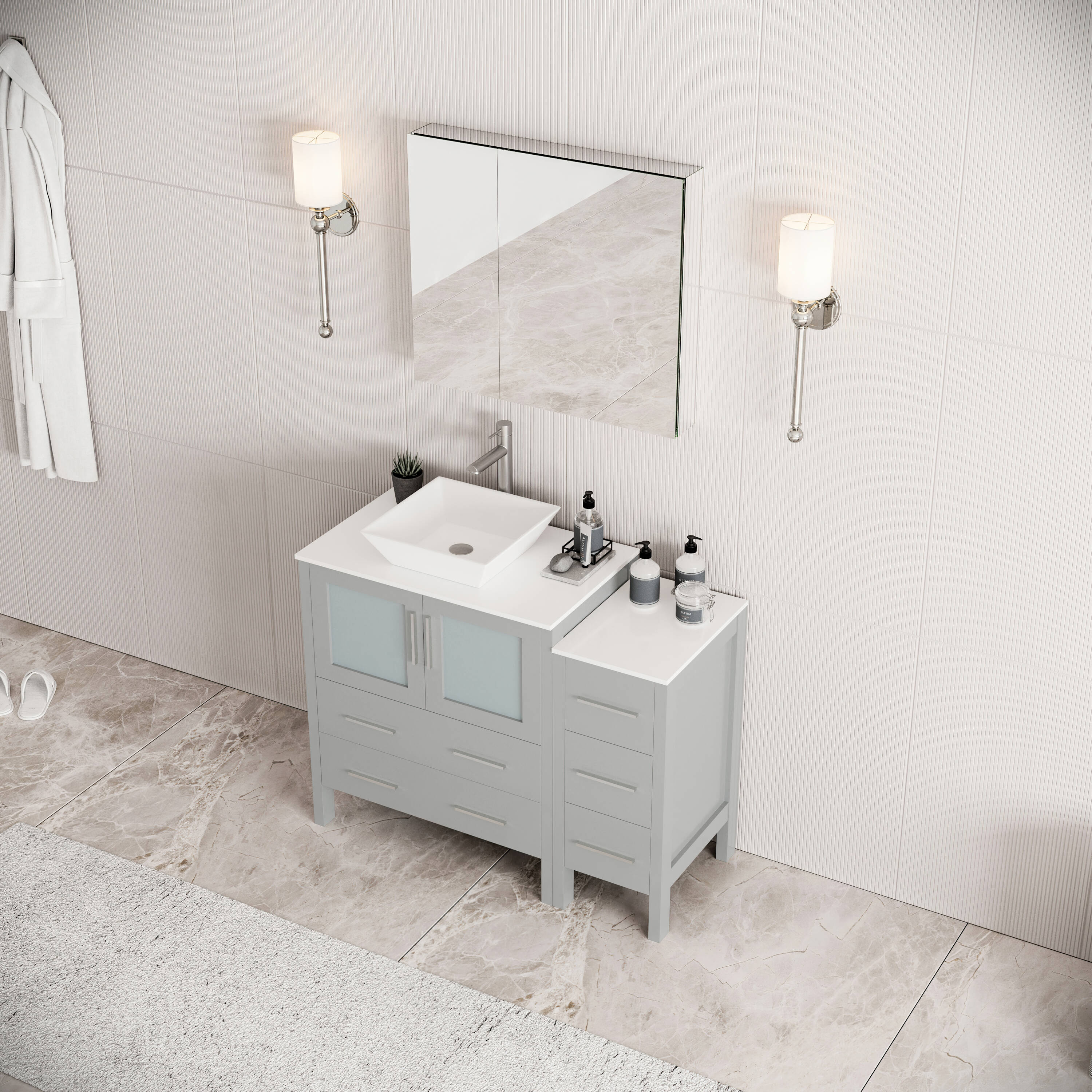 Fresca FCB62-3012GR-CWH-V Bath-Vanity-Combo - View #4