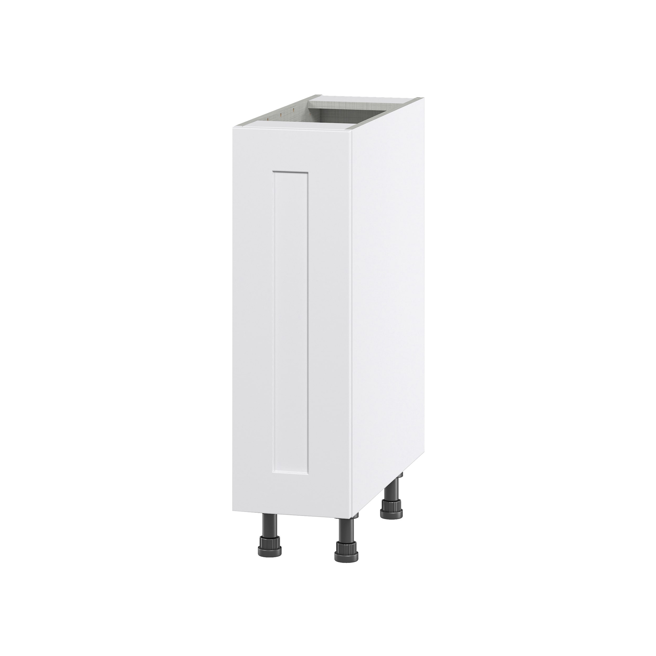 Hugo&Borg Jolie 9-in W x 34.5-in H x 24-in D Warm White Base Fully Assembled Cabinet (Flat Panel Shaker Door Style)