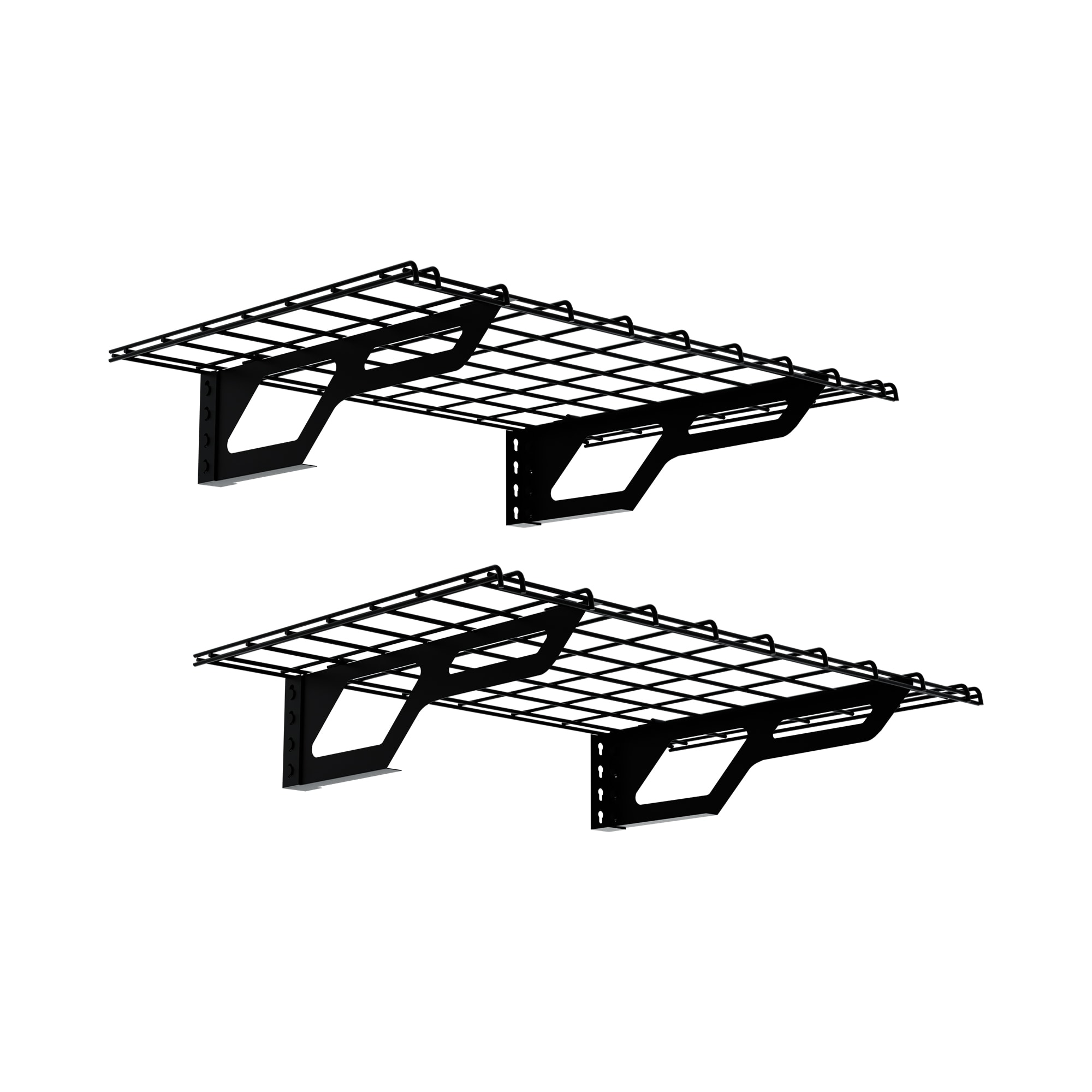 Shuntong SH-2X3-HM-02 36-in L x 24-in D x 6.5-in H Hammertone Finish Steel Rectangular Bracket shelf 2 Decorative Shelves