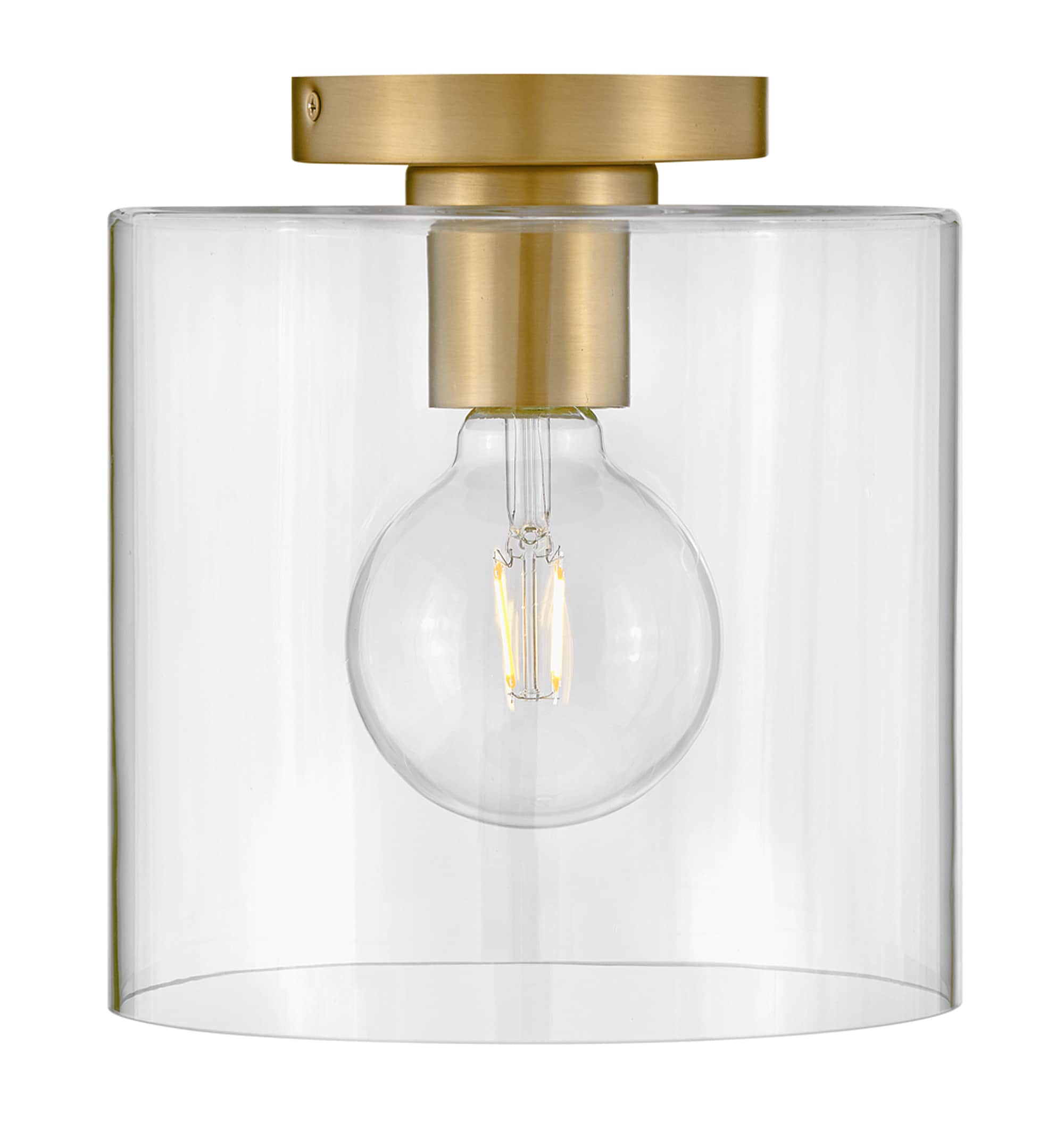 Pippa Clear Glass Brass 1-Light Flush Mount