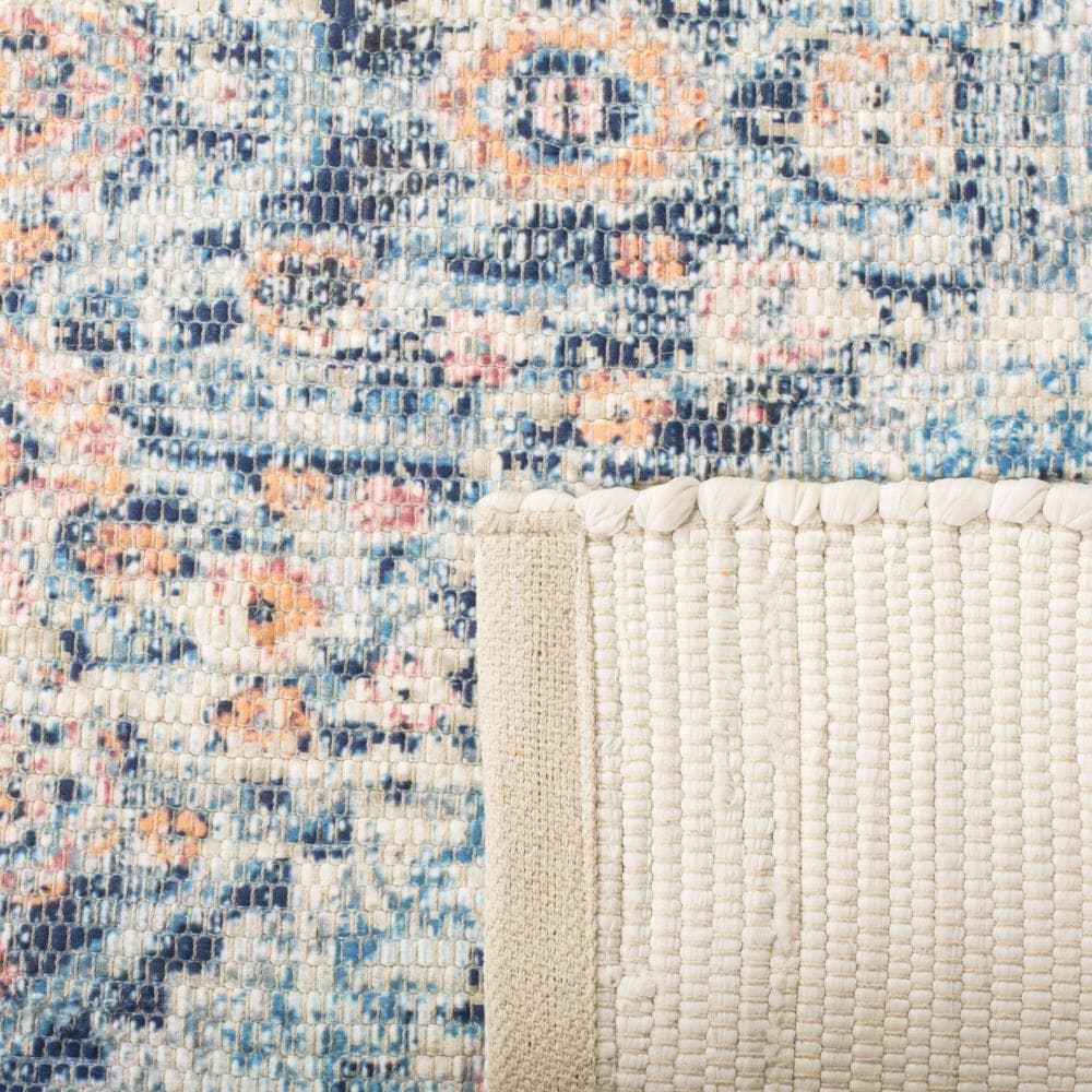 Saffron Blue Turquoise Hand Loomed Cotton Area Rug