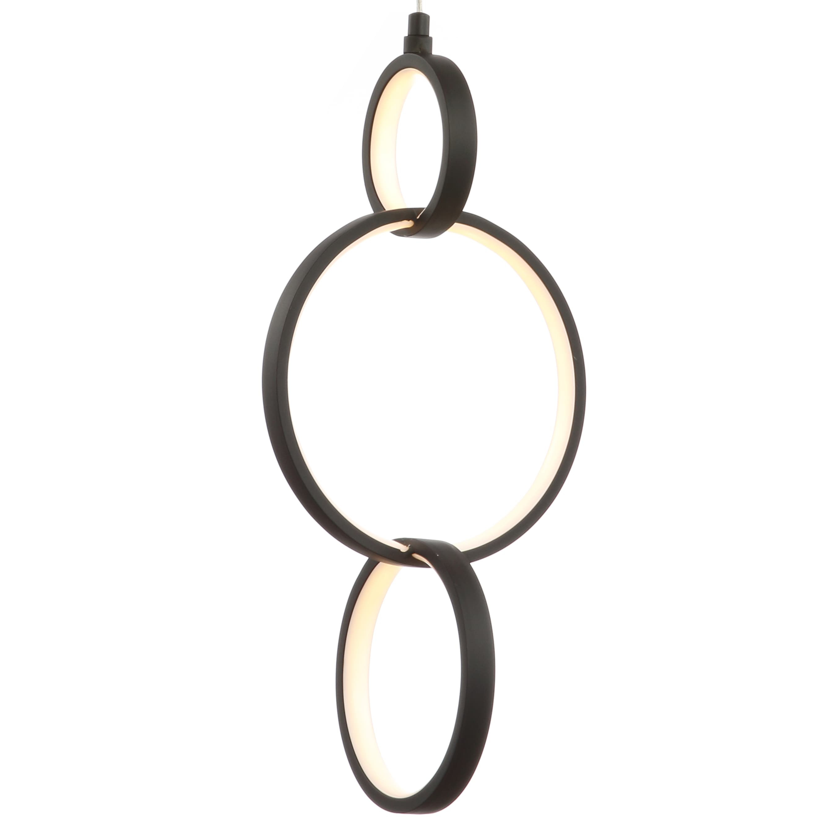 Loop 7.75" Black Adjustable LED Metal Geometric Pendant