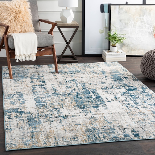Origin 21 With Quatro 8 X 10 Dark Blue Indoor Abstract Area Rug In The Rugs Department At Lowes Com