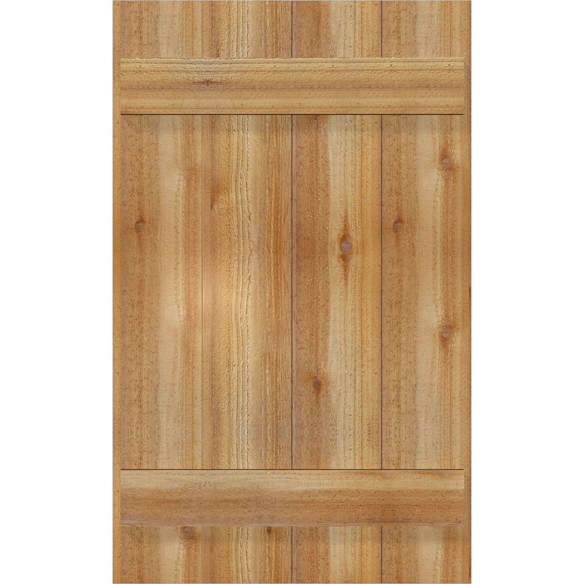 Ekena Millwork RBJ06S21X035RWR 21.5-in W x 35-in H Unfinished Paintable/Stainable Board and batten Wood Exterior Shutters ( 2 -Pack )