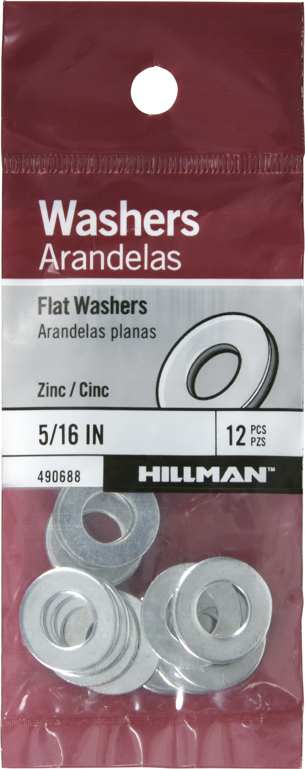 Hillman 516 In Zinc Plated Standard Flat Washer 12 Count In The Flat Washers Department At