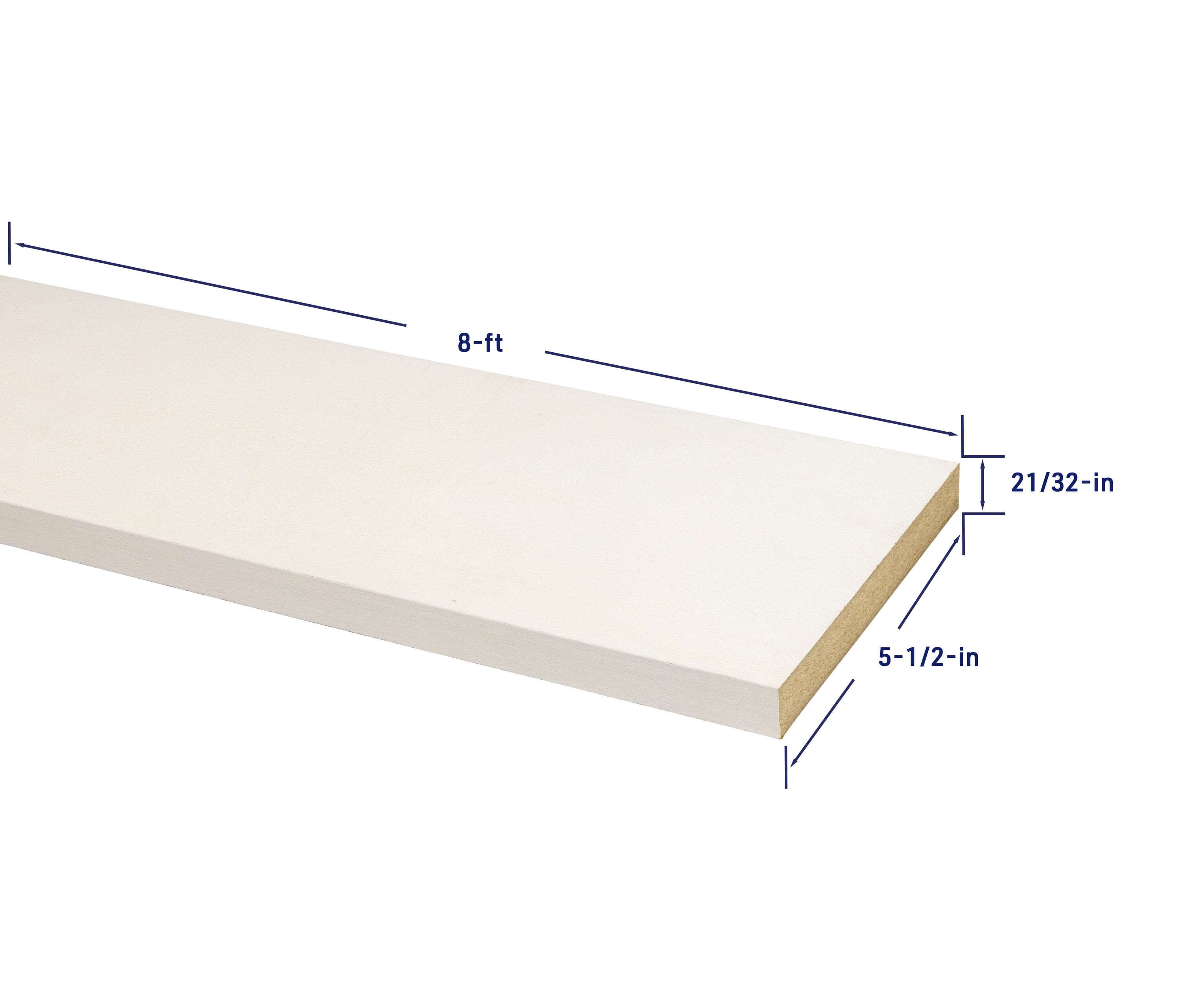 1 in. x 6 in. x 8 ft. primed mdf board