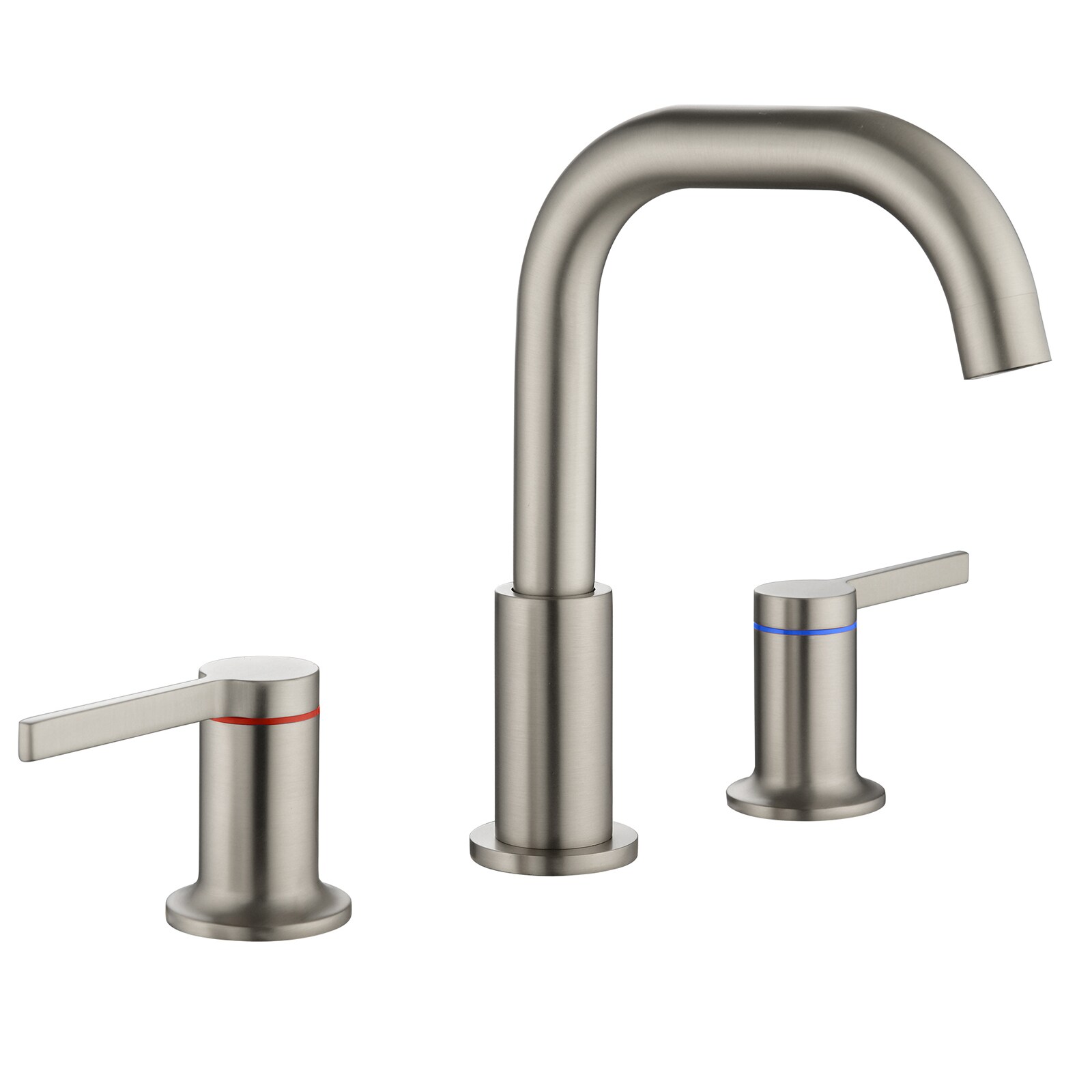 Cobbe LSSRBFX0602N Brushed Nickel Widespread 2-handle Low-arc Residential Handle Bathroom Sink Faucet