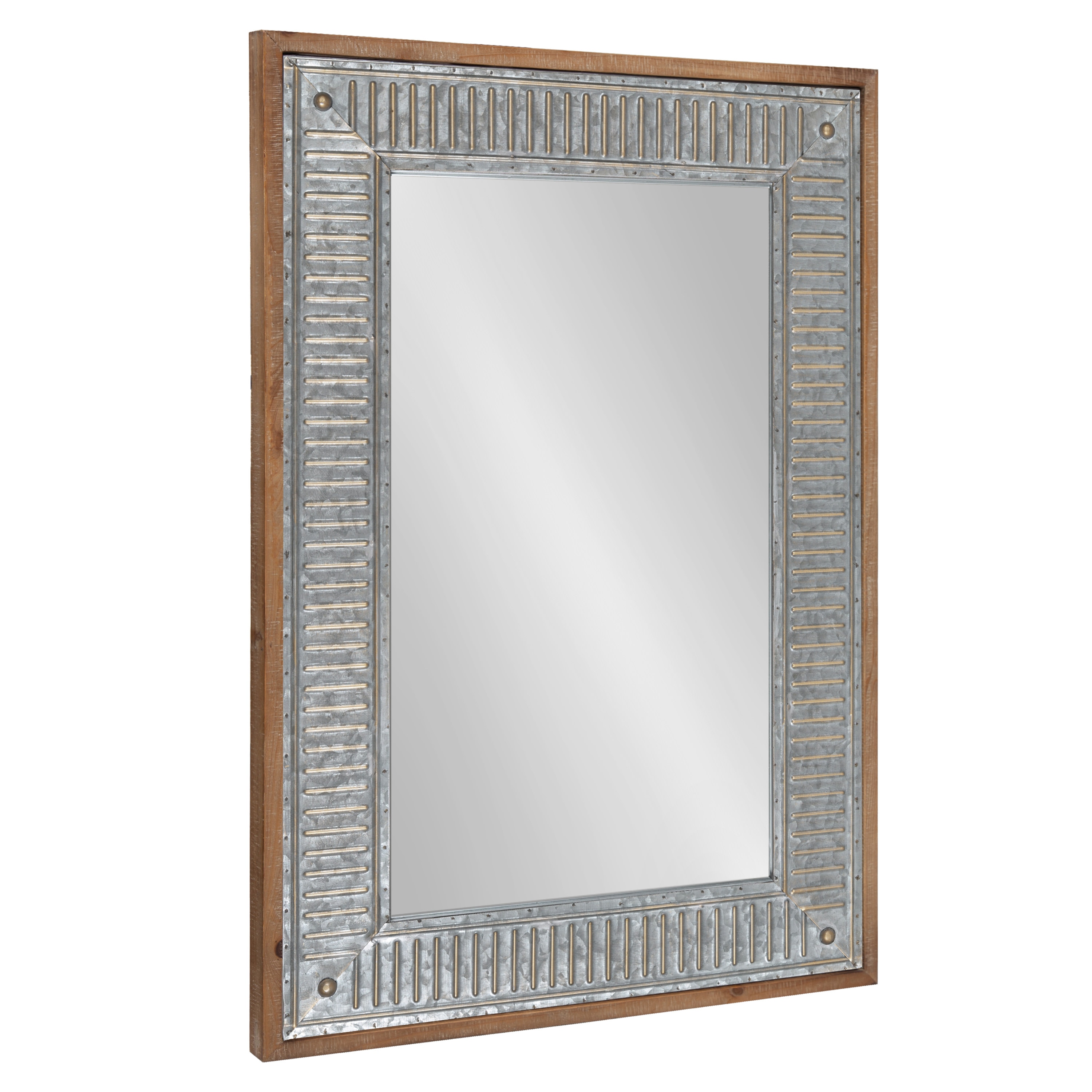 Kate and Laurel 220034 Deely 20.07-Inches W x 29.75-Inches H Rectangle Rustic Brown Framed Wall Mirror