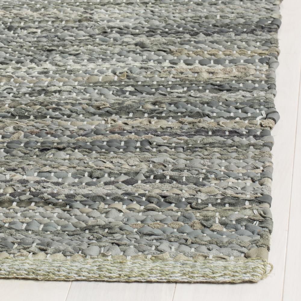 Gray Handmade Cowhide Flat Woven 6' x 9' Area Rug