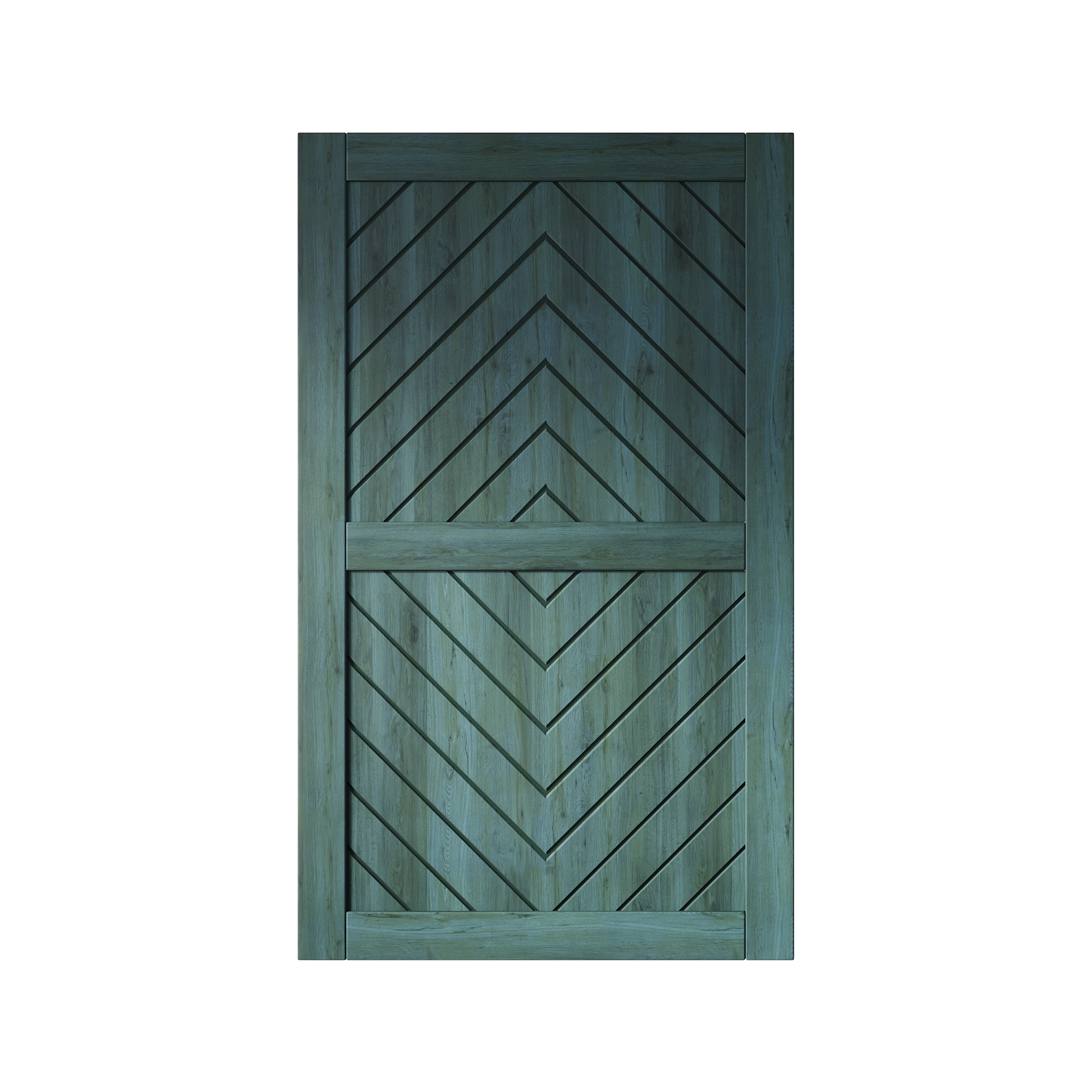 HOMACER JT2-4280-RP 42-in x 80-in Royal Pine Herringbone Pine Wood Solid core Single Barn Door (Hardware Not Included)