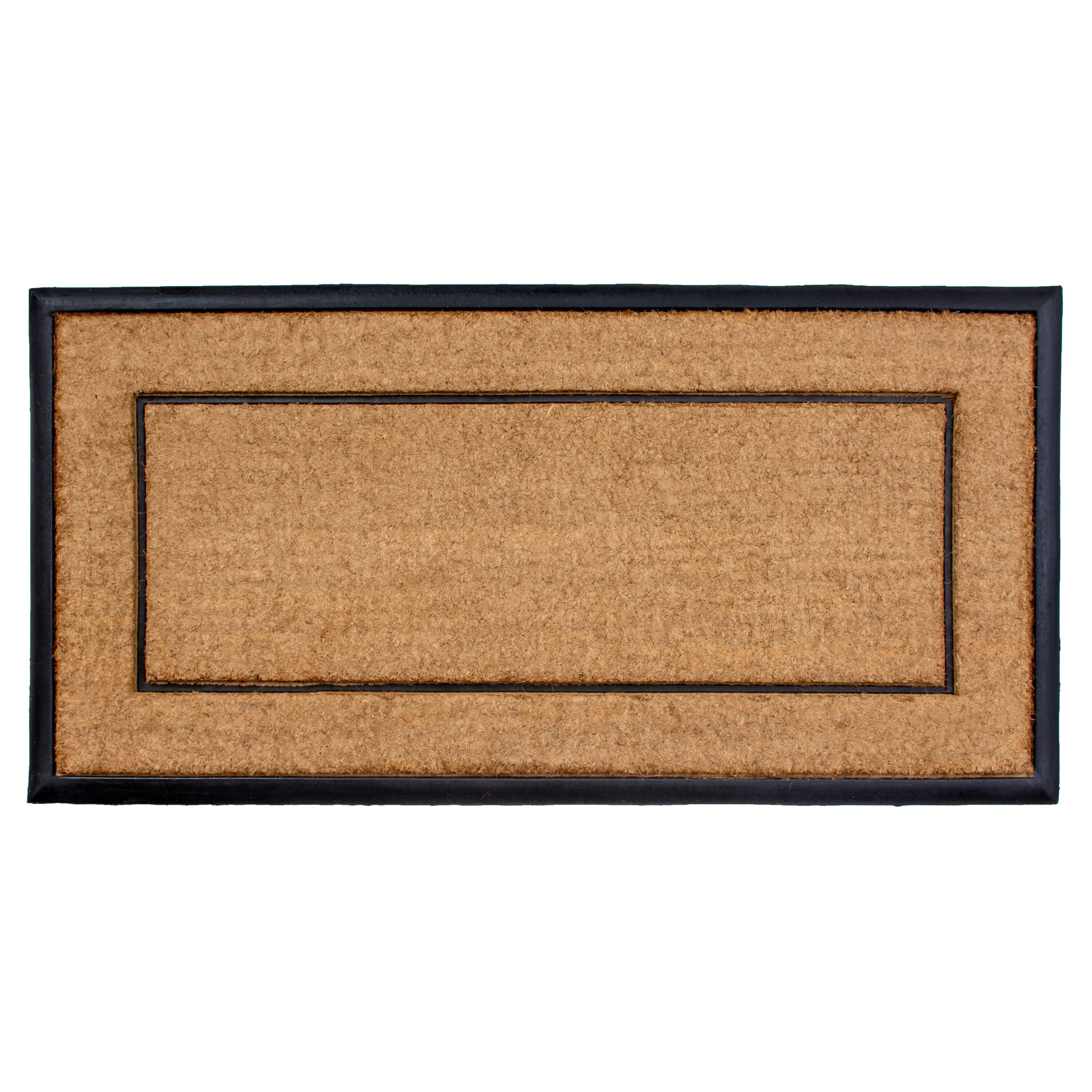 Callowaymills 2-ft x 4-ft Natural, Black Coir/Vinyl Rectangular Indoor ...