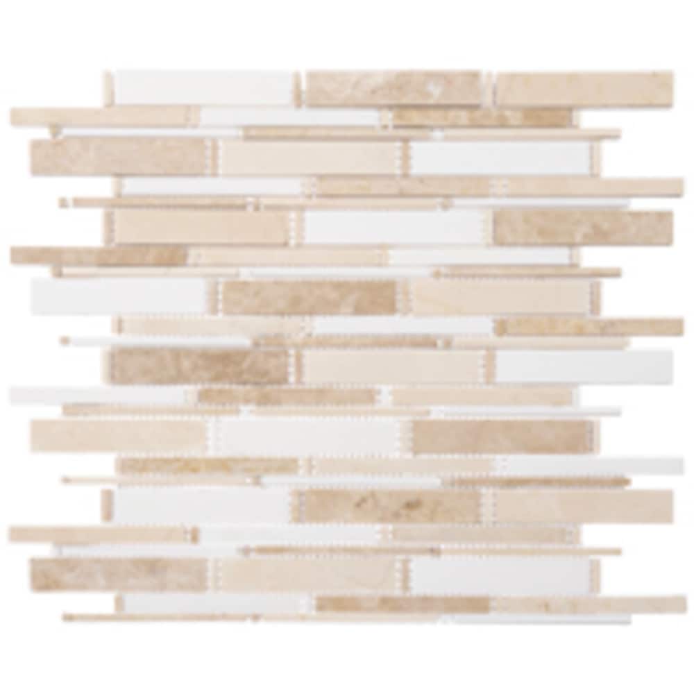 Knoll Brown and Cream Marble Mosaic Tile