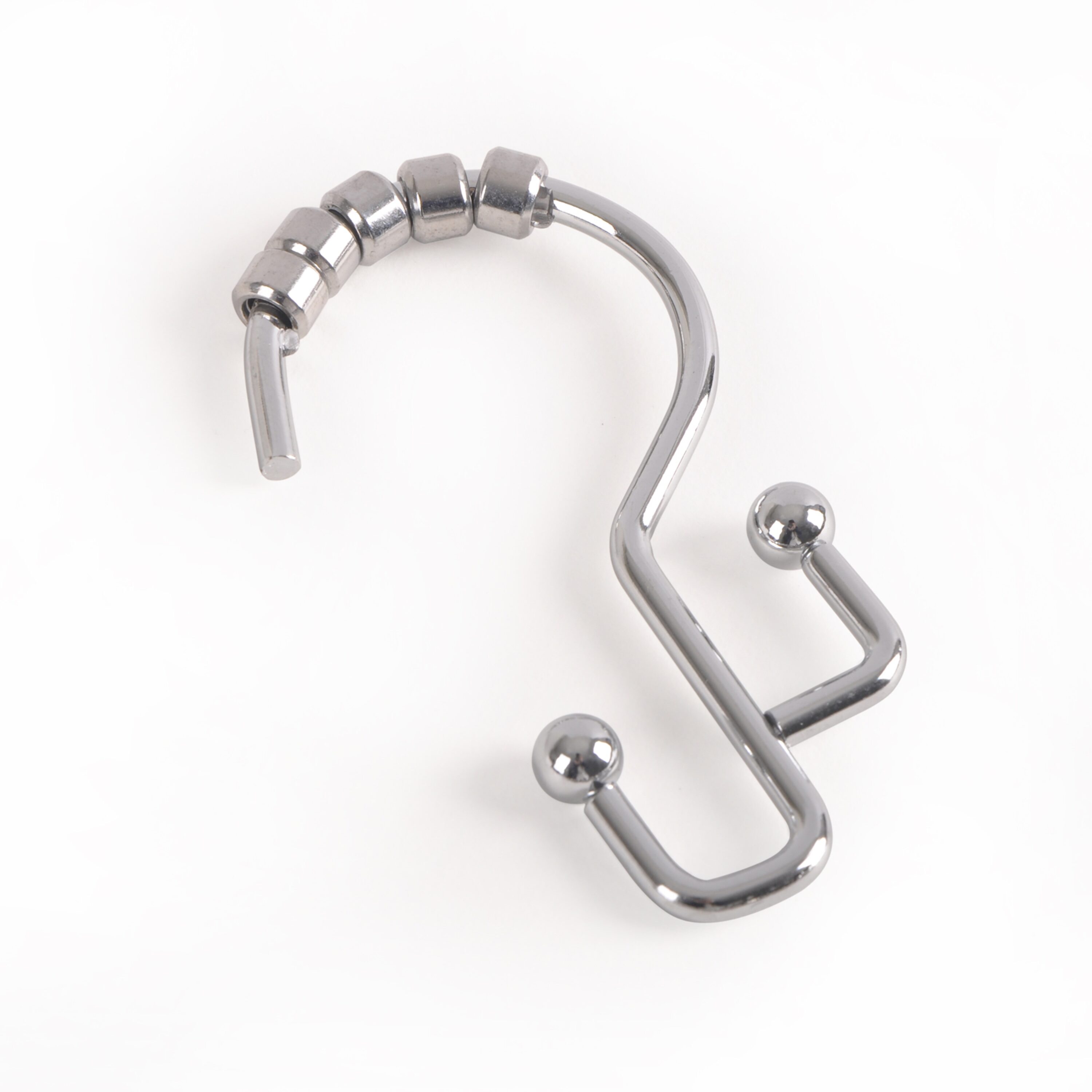 Utopia Alley  Rust-Resistant Stepped Double Shower Curtain Hooks Easy Glide Shower Hooks or Hangers for Bathroom Kitchen Utensils Curtains Clothing Towels etc - Set of 12 Chrome