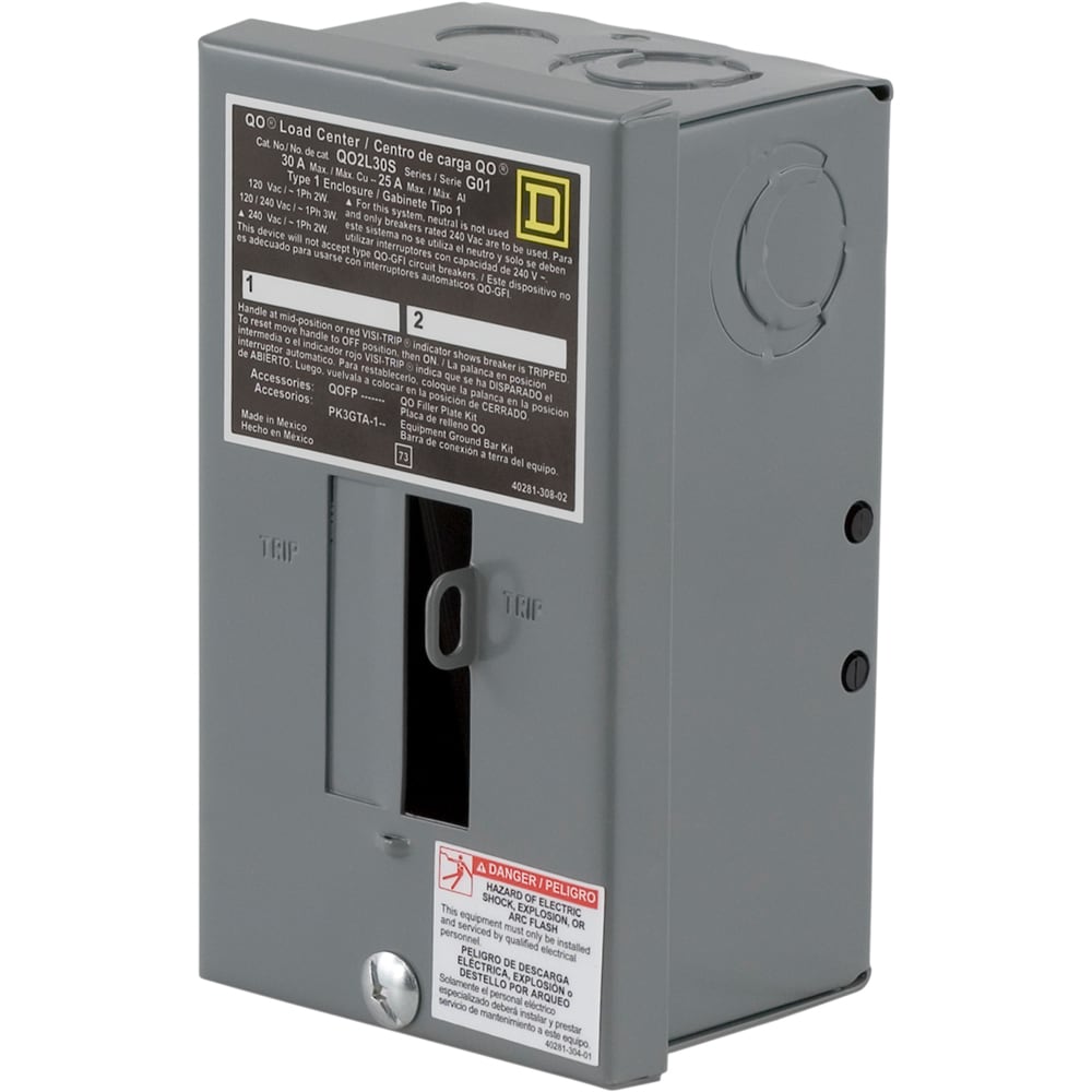 Square D 30-Amp 2-Spaces 2-Circuit Indoor Main Lug Load Center in the  Breaker Boxes department at