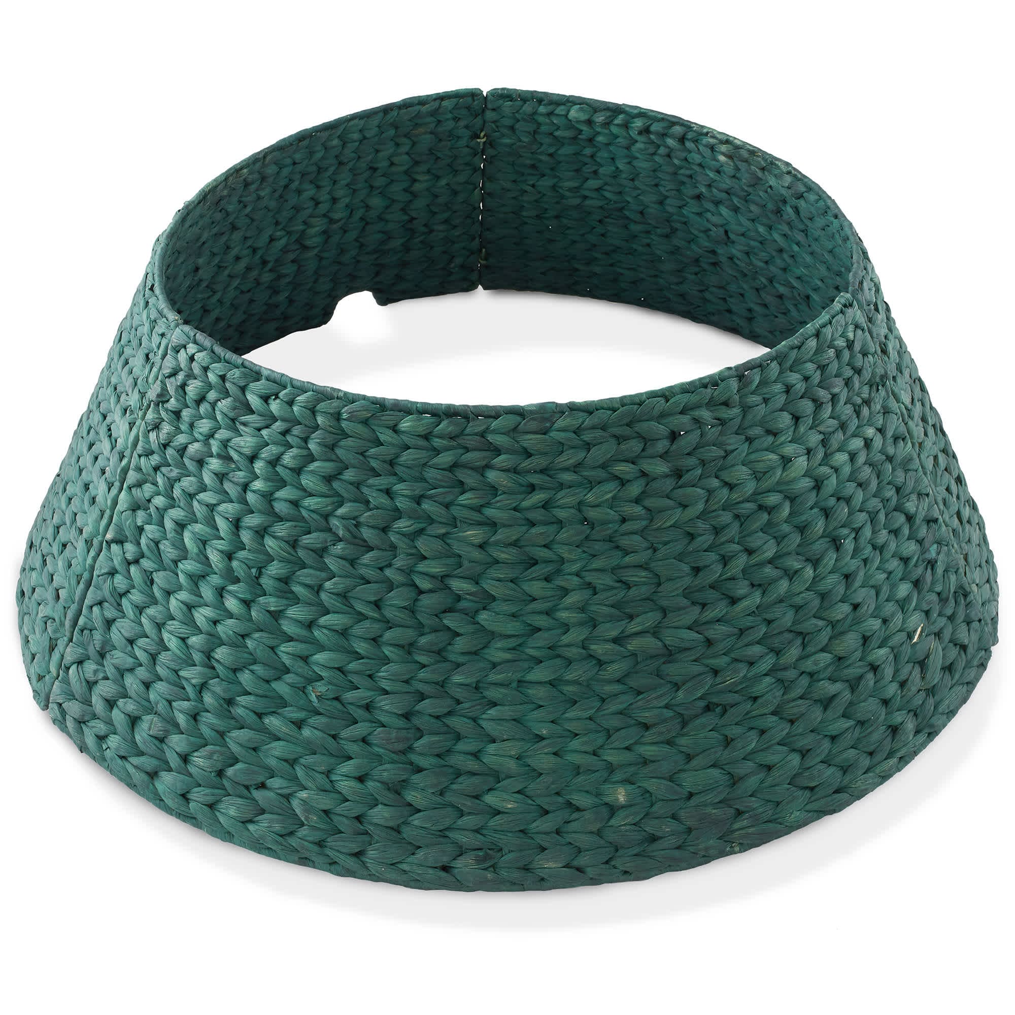 Casafield SZN-CLR-3223-GRN 32-in Water Hyacinth Christmas Tree Collar with Cord Cut Out - Green