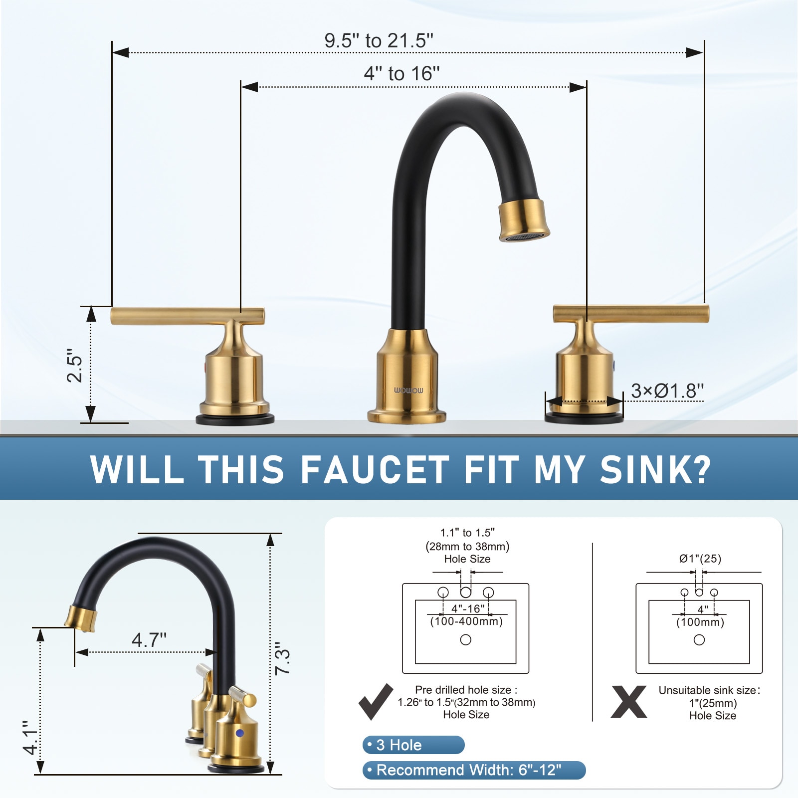 WOWOW 2320500GB-LW Lavatory-Faucets - View #8