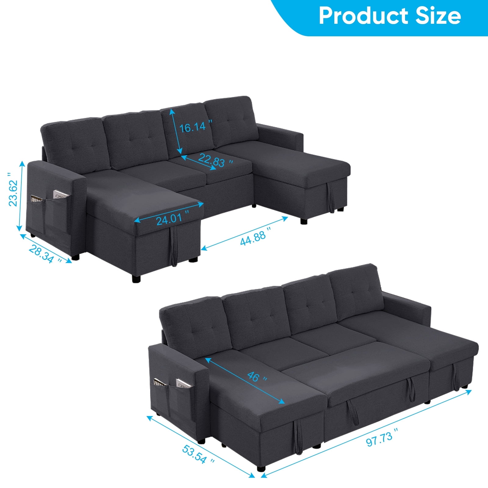 Mjkone LW11299-DARKGREY Sofas-Loveseats - View #3
