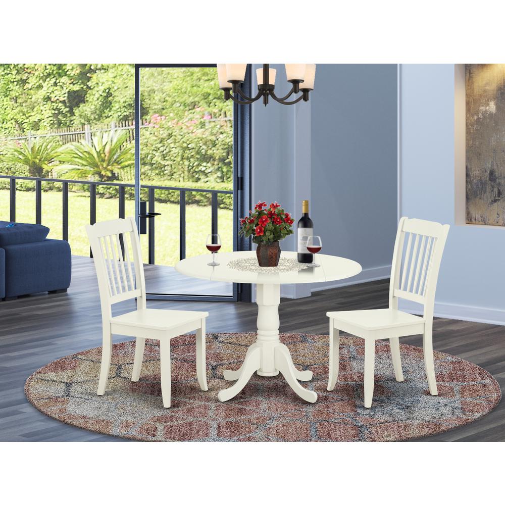 East West Furniture DLDA3-LWH-W Dining-Sets - View #2
