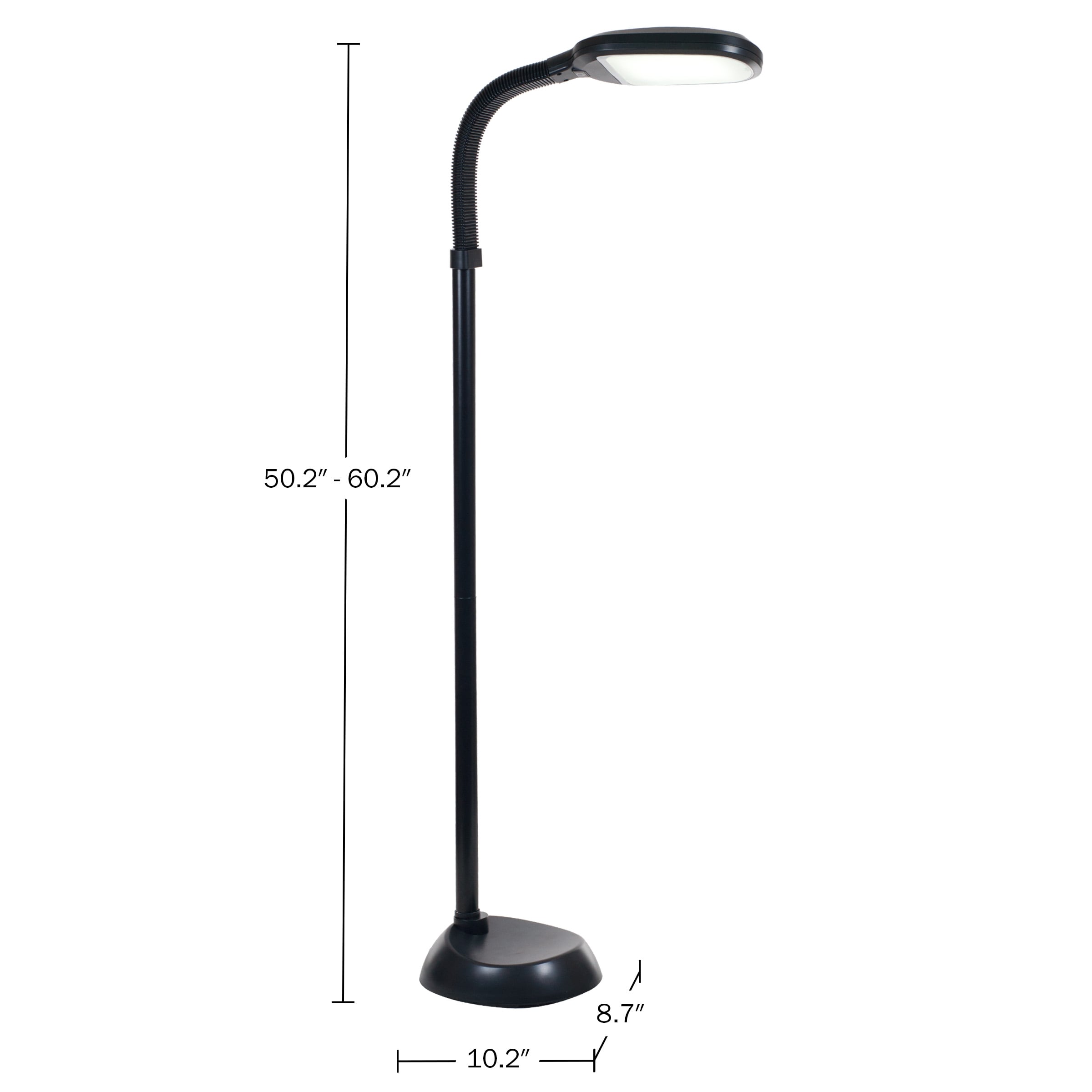 Hastings Home Natural Daylight LED Floor Lamp 60-in Black Arc Floor ...