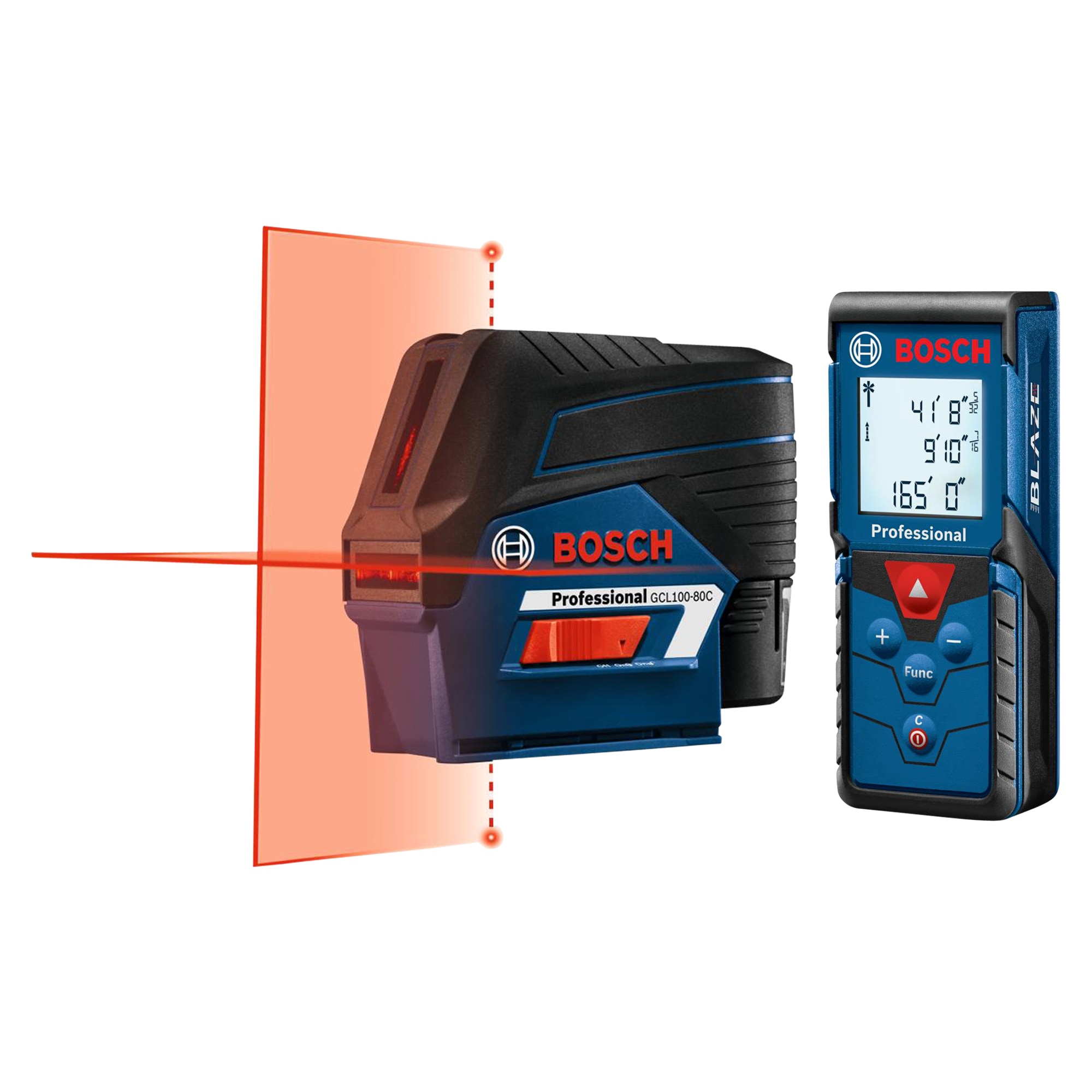 Bosch 100 ft. Outdoor Laser Level w/ BLAZE 165 ft. Indoor Laser Distance Measurer