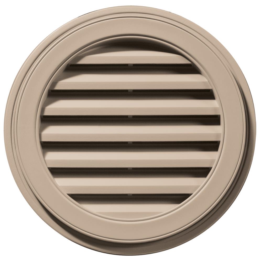 Builders Edge 120032222023 22-in x 22-in Wicker Round Vinyl Gable Louver Vent