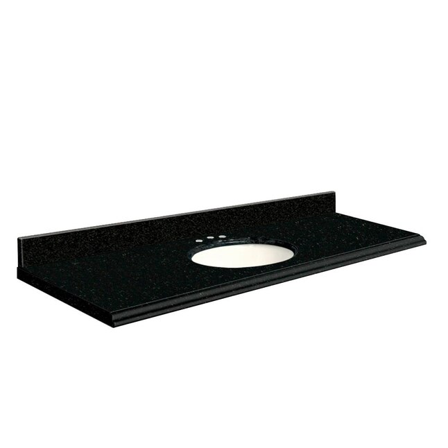 Transolid 61-in Absolute Black Granite Single Sink Bathroom Vanity Top Transolid 61-in Absolute Black Granite Single Sink Bathroom Vanity Top