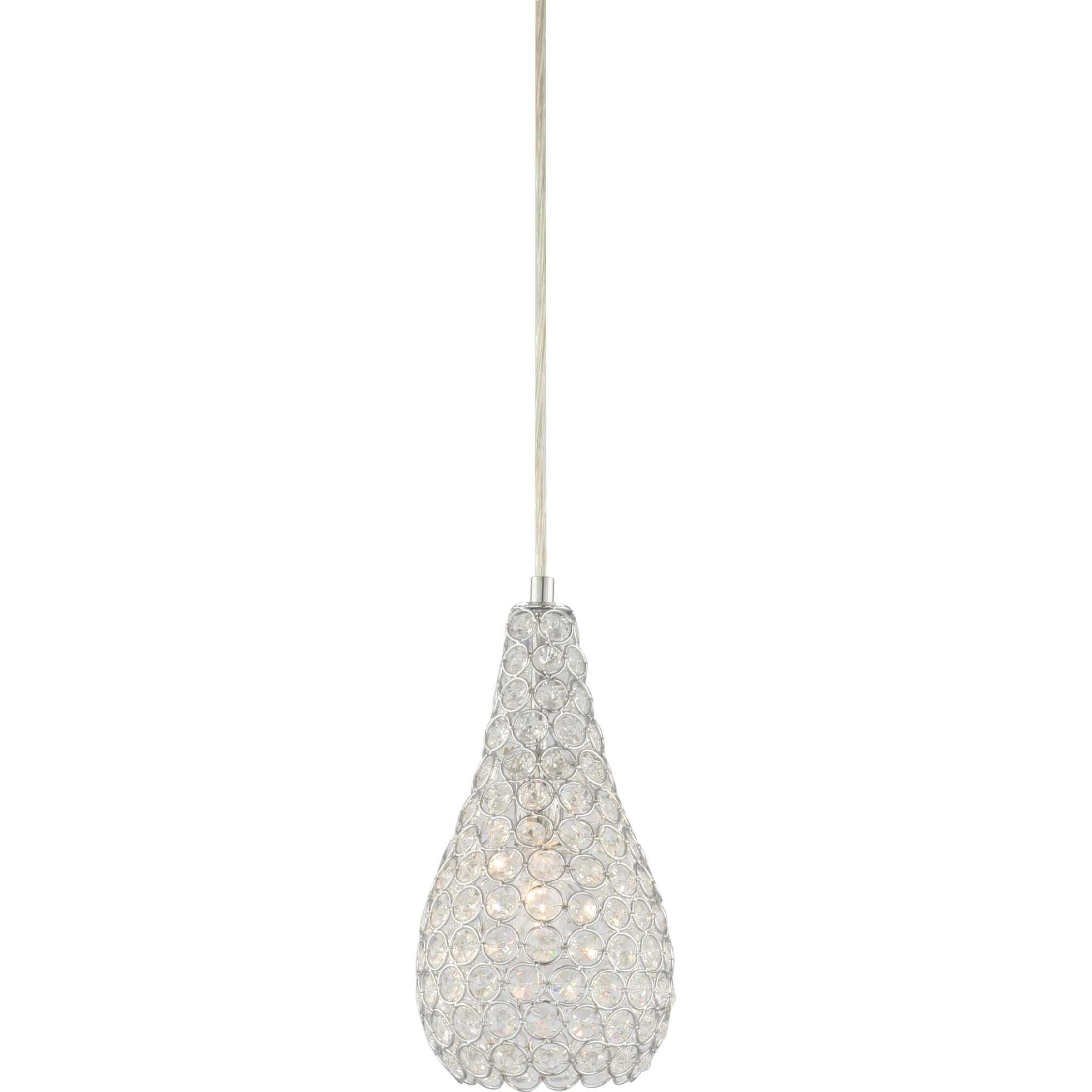 Volume Lighting V1788-3 1 -Light Chrome Modern/contemporary Teardrop Mini Hanging Pendant light