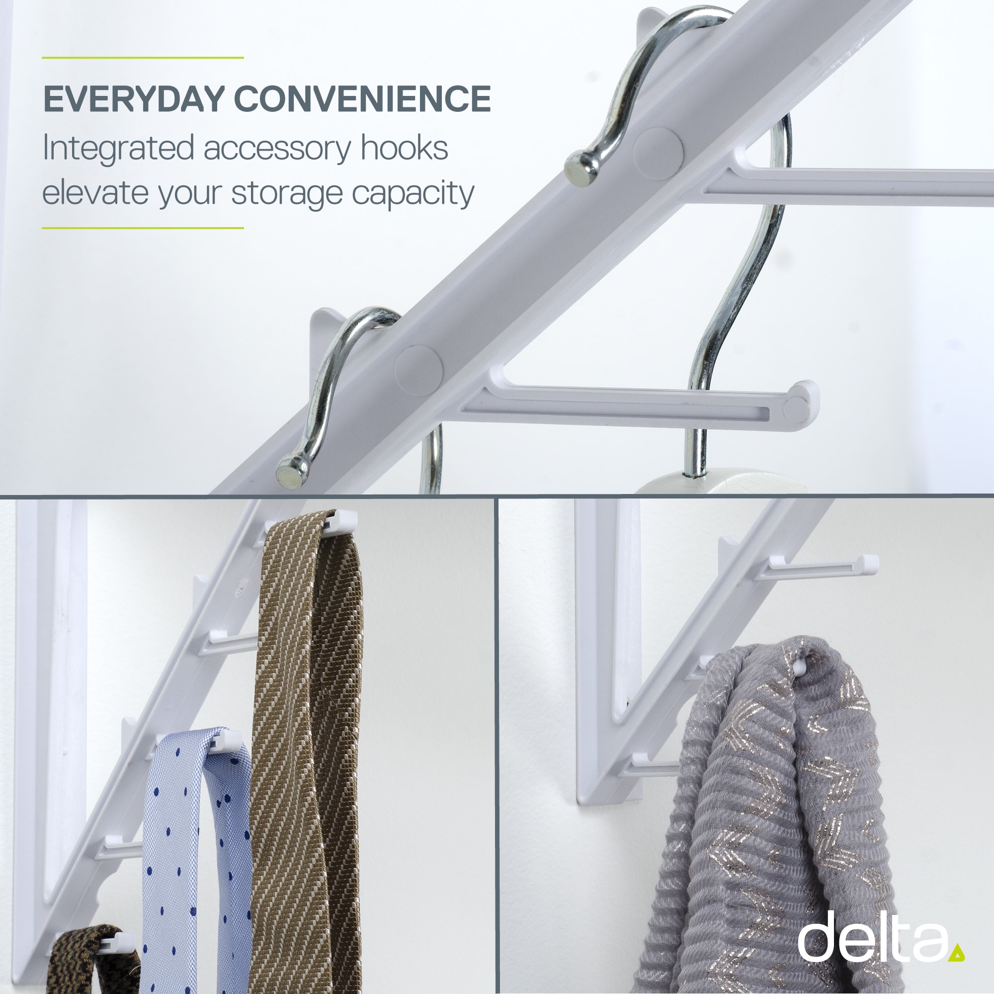 Delta Cycle & Home CB2000WH-3 Wood-Closet-Hardware - View #3
