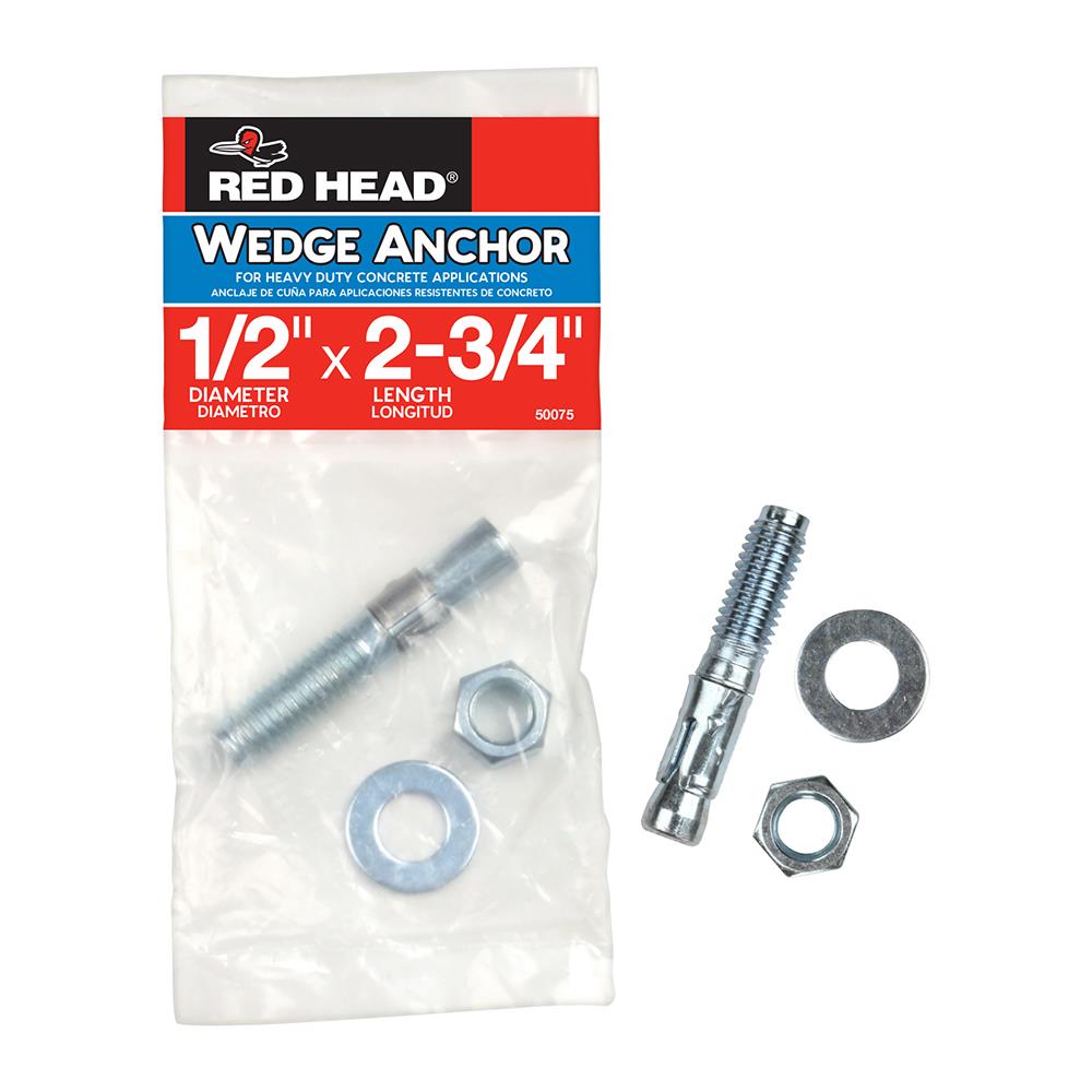 Red Head 50075 1/2-in x 2-3/4-in Concrete Wedge Anchors (