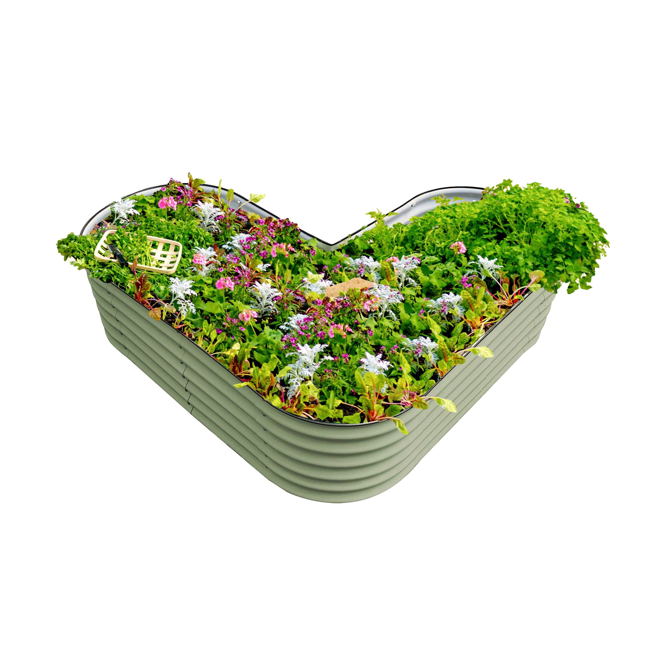 Vego Garden VBLST17G 30-cu ft 66-in W x 66-in L x 17-in H Olive Green Galvanized Metal Raised Garden Bed