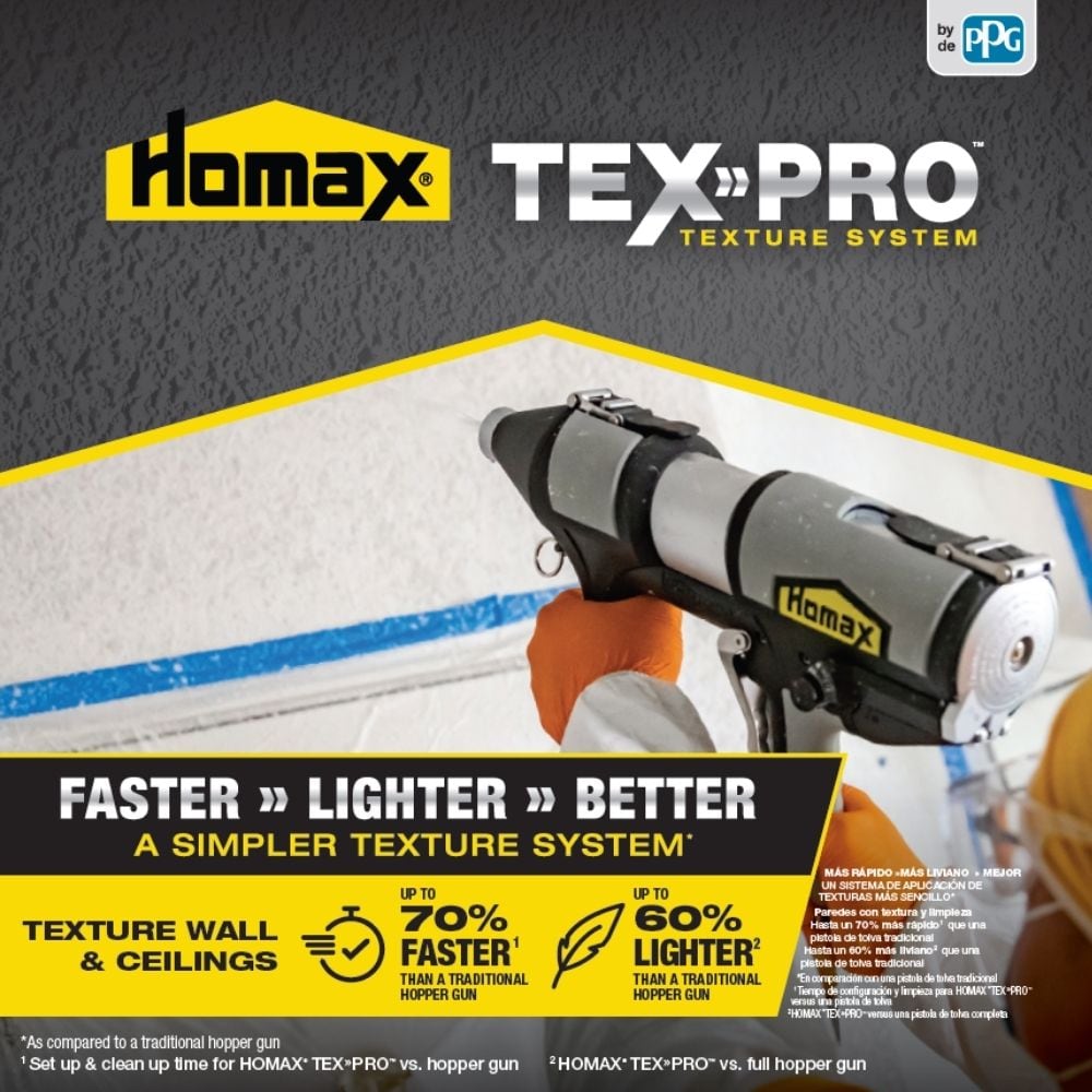 HOMAX TEX>>PRO™ Texture System by PPG Proves A New Innovation For  Contractors When Preparing Residential Spaces for Sale - PCA