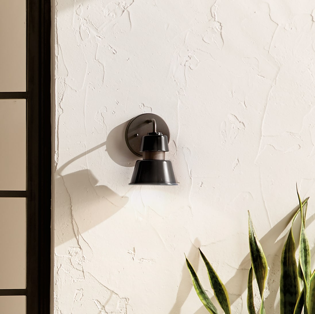 Kichler 59000BK Lozano 1 -Light 8-in H Black Hardwired Outdoor Wall Light
