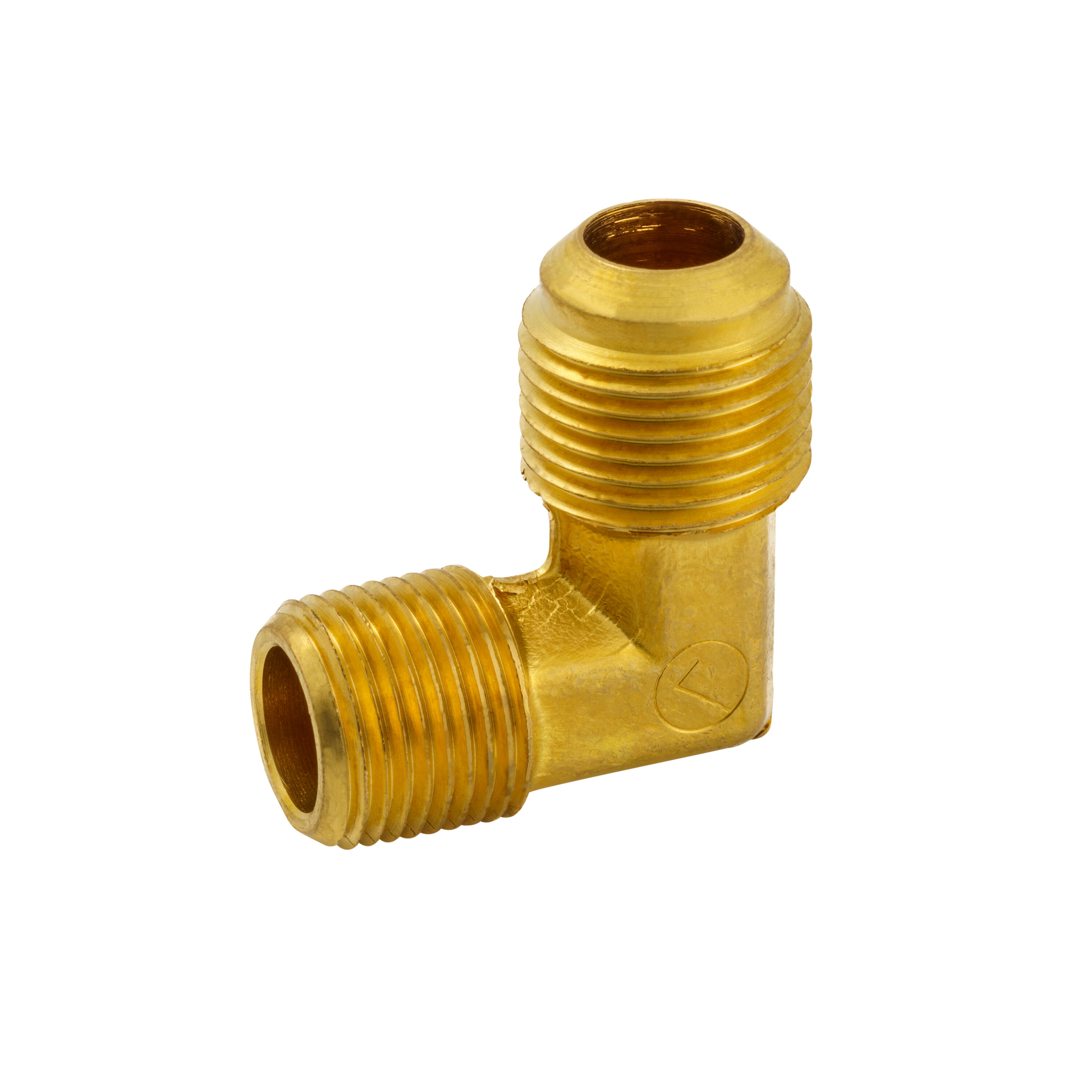 B&K 1/2 x 3/8 Dia. Threaded Flare x MIP Elbow Fitting in Gold - Each