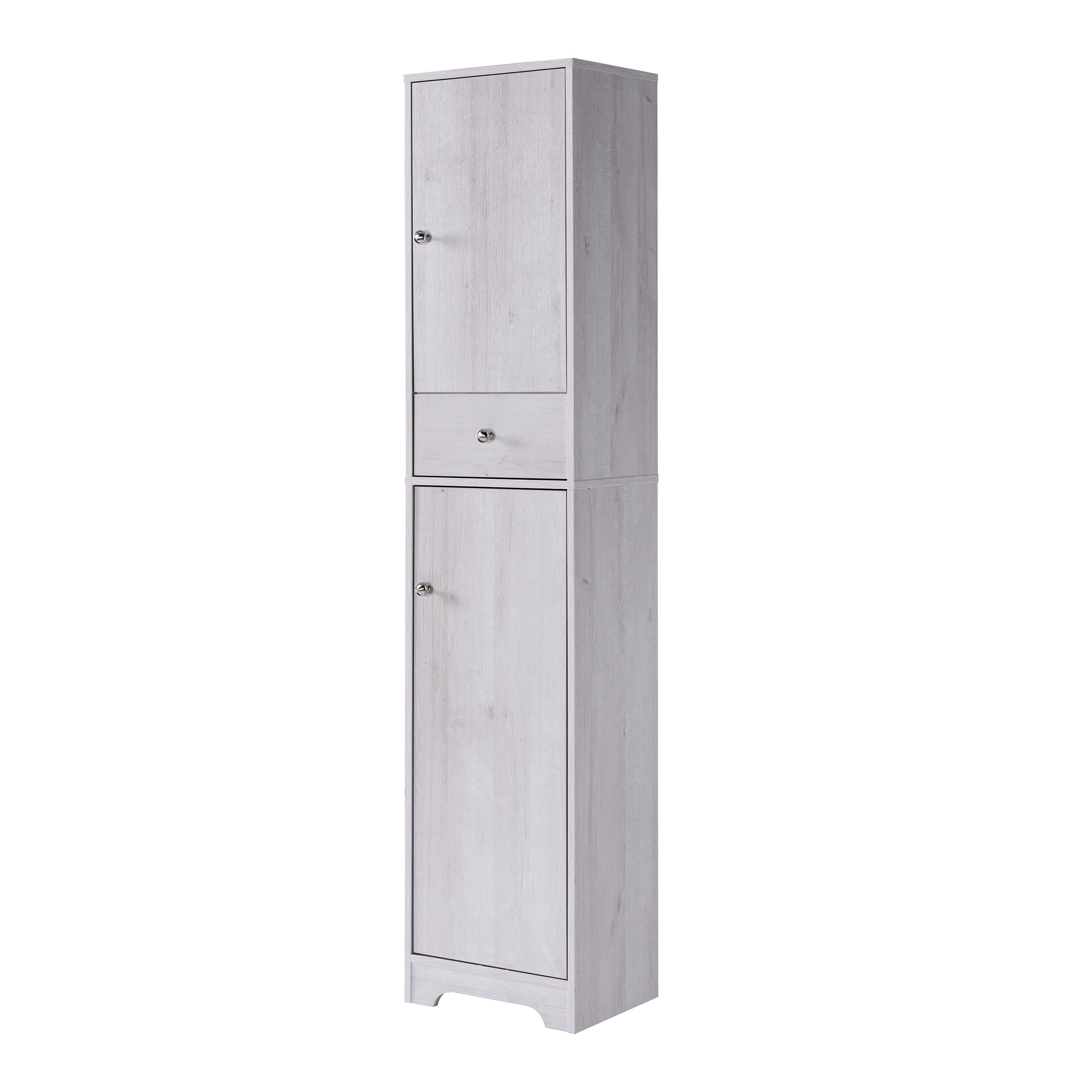 Furniture of America Pritzler Rustic White Oak Wood Pantry IDI-202798 ...