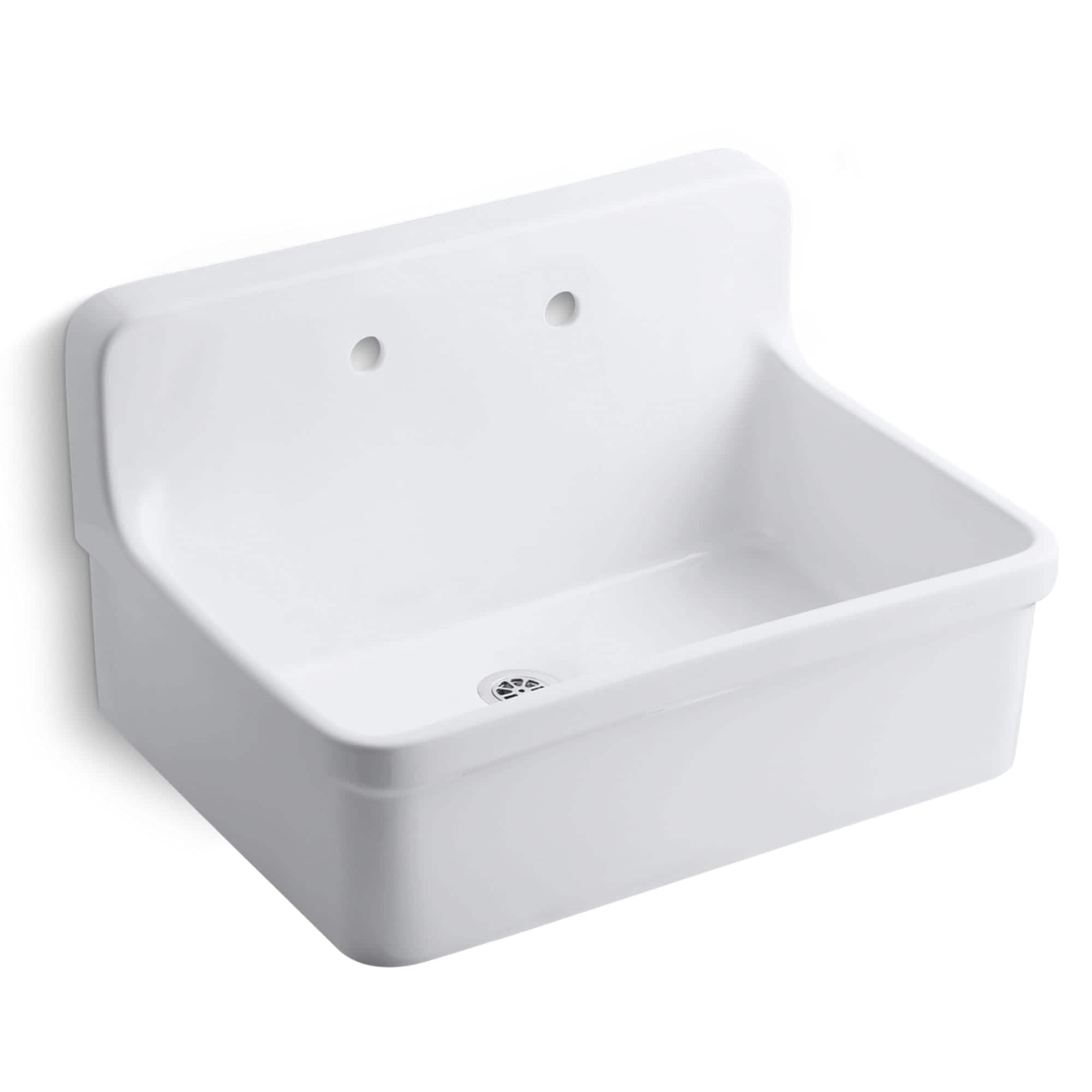KOHLER 12787-0 Gilford 18.0-in x 28.0-in 1 -Basin White Wall mount Laundry sink