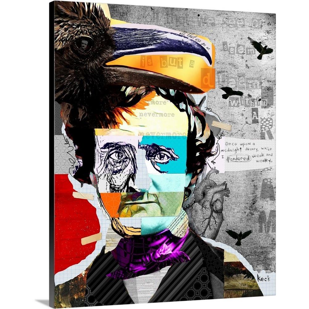 GreatBigCanvas Edgar Allan Poe by Michel Keck 20-in H x 16-in W Abstract  Print on Canvas at