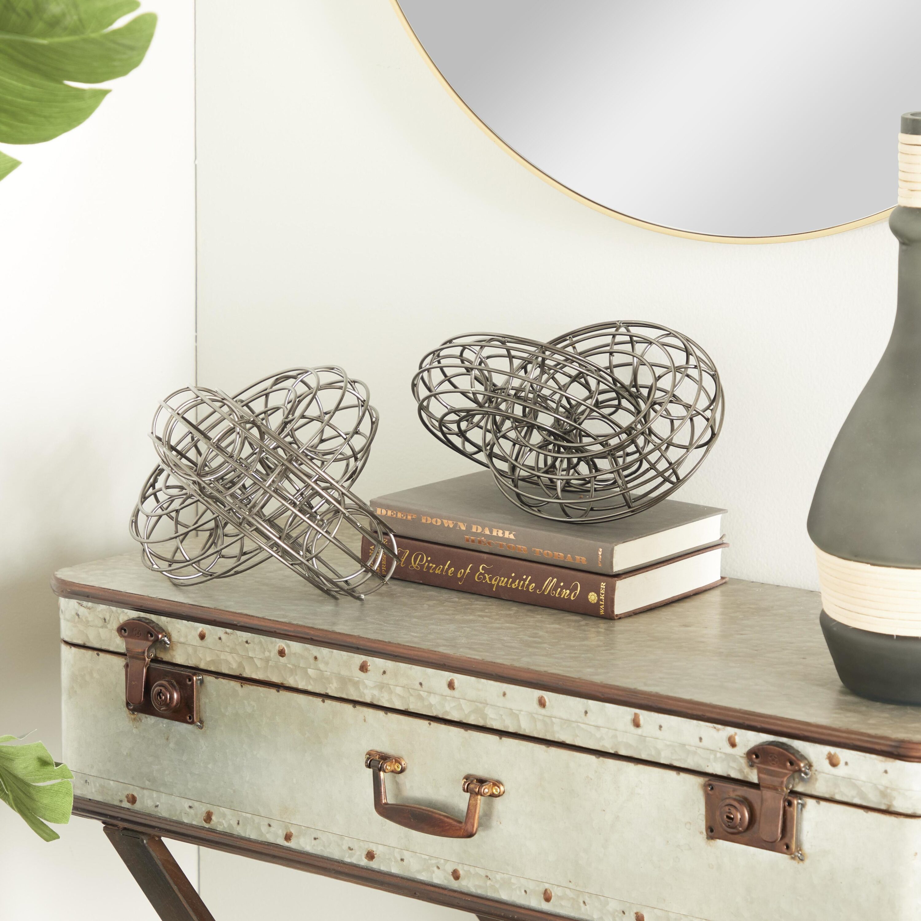 Grayson Lane 88228 2 -Pack Gray Iron Modern Sculpture