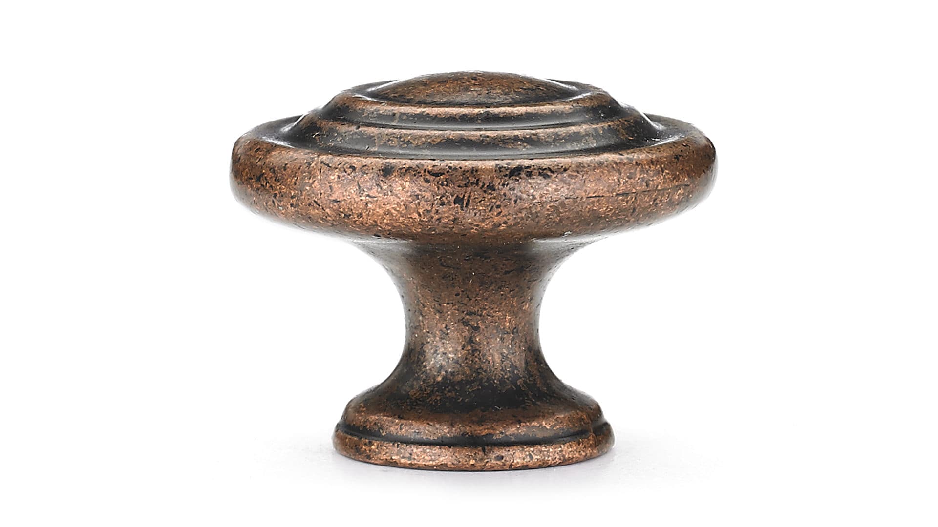 Burnished Brass Round Traditional Cabinet Knob with Mounting Hardware